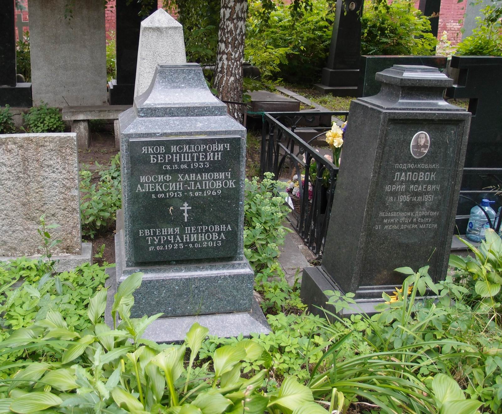 Памятник на могиле Бернштейна Я.И. (1880–1933), на Новодевичьем кладбище (1–37–8).