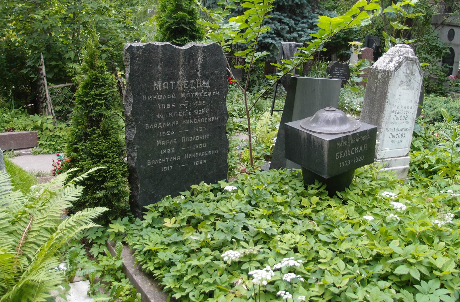 Памятник на могиле Матвеева Н.М. (1885–1955), на Новодевичьем кладбище (1–4–4).