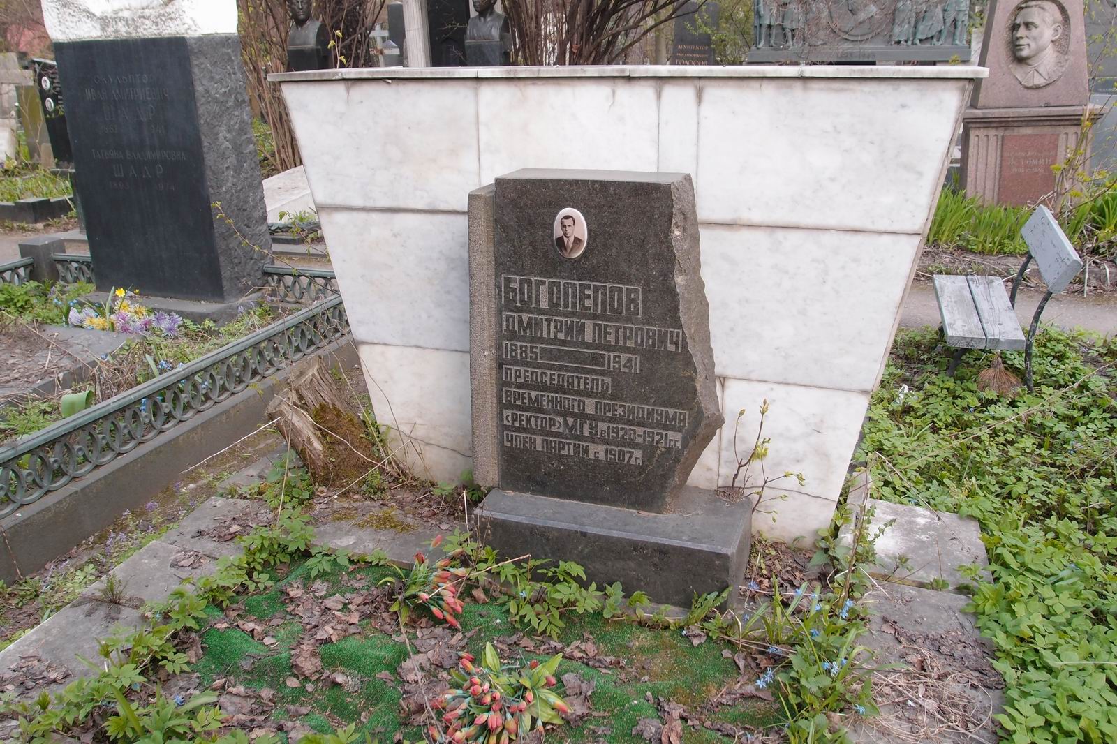 Памятник на могиле Боголепова Д.П. (1885–1941), на Новодевичьем кладбище (2–26–16).