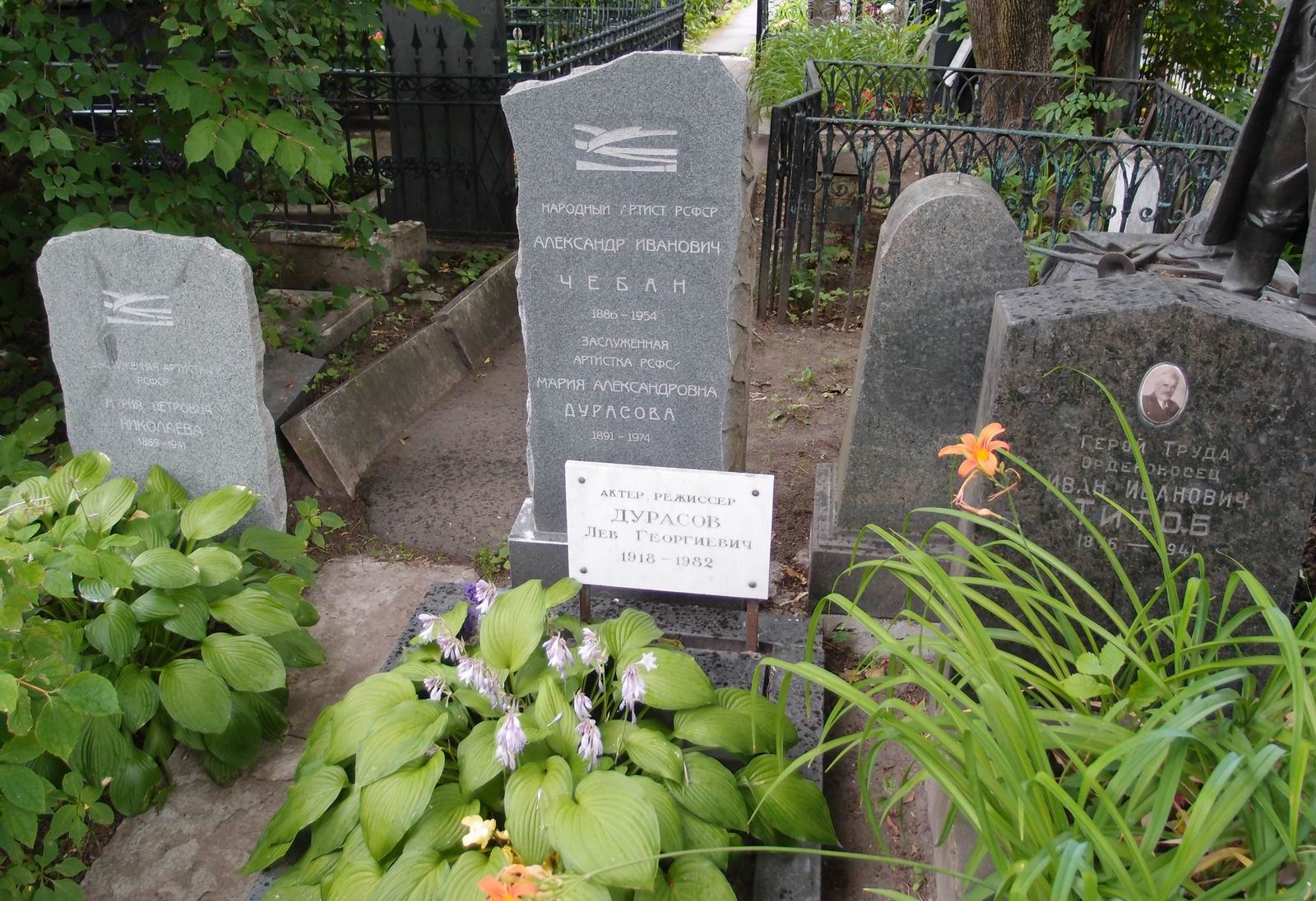 Памятник на могиле Чебана А.И. (1886-1954), на Новодевичьем кладбище (2-17-17).