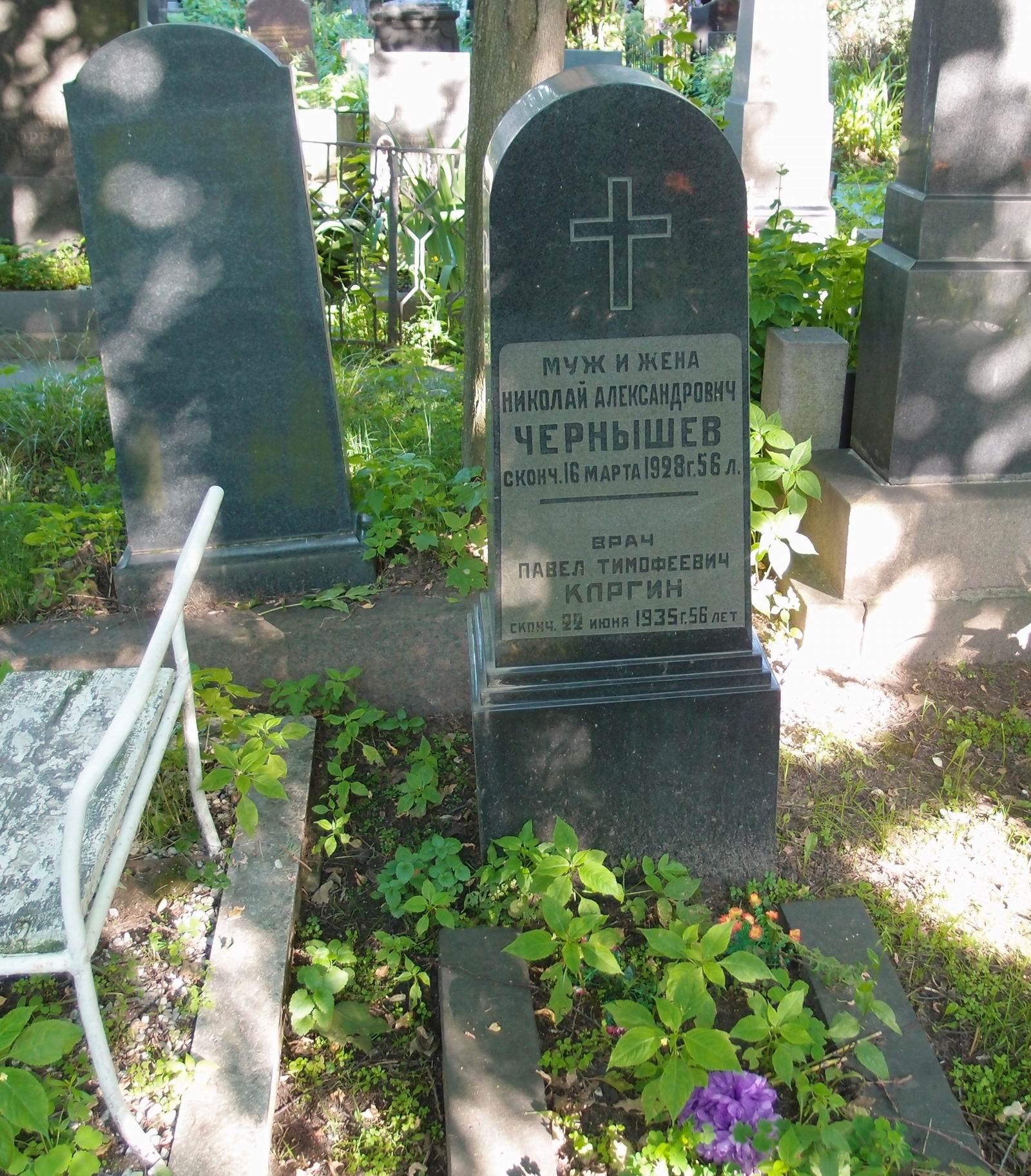 Памятник на могиле Чернышёва Н.А. (1872-1928), на Новодевичьем кладбище (2-32-16).