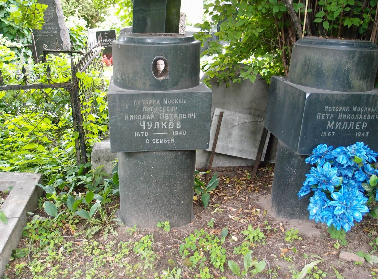 Памятник на могиле Чулкова Н.П. (1870–1940), на Новодевичьем кладбище (2–34–3).