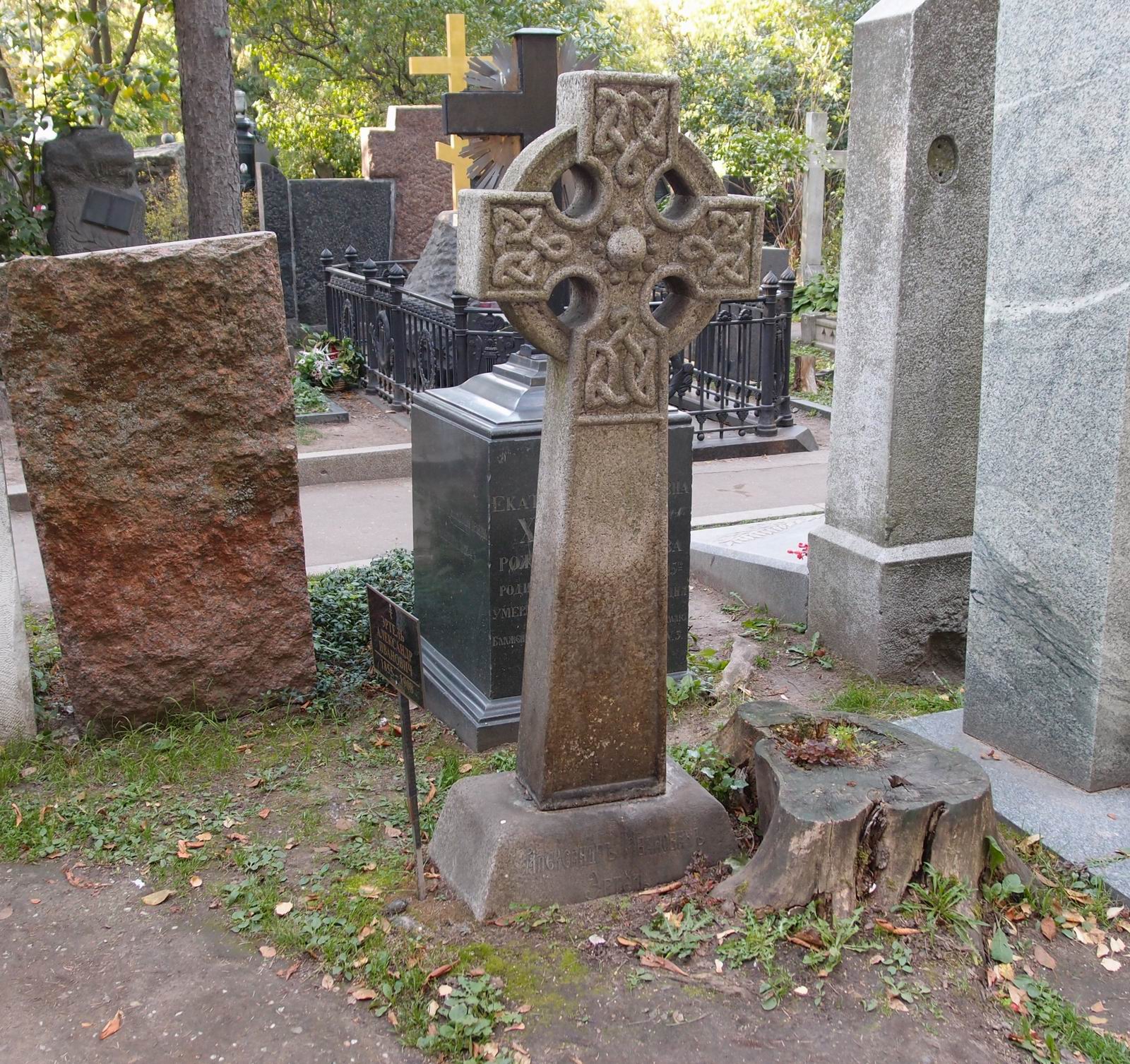 Памятник на могиле Эртеля А.И. (1855–1908), на Новодевичьем кладбище (2–14–22).