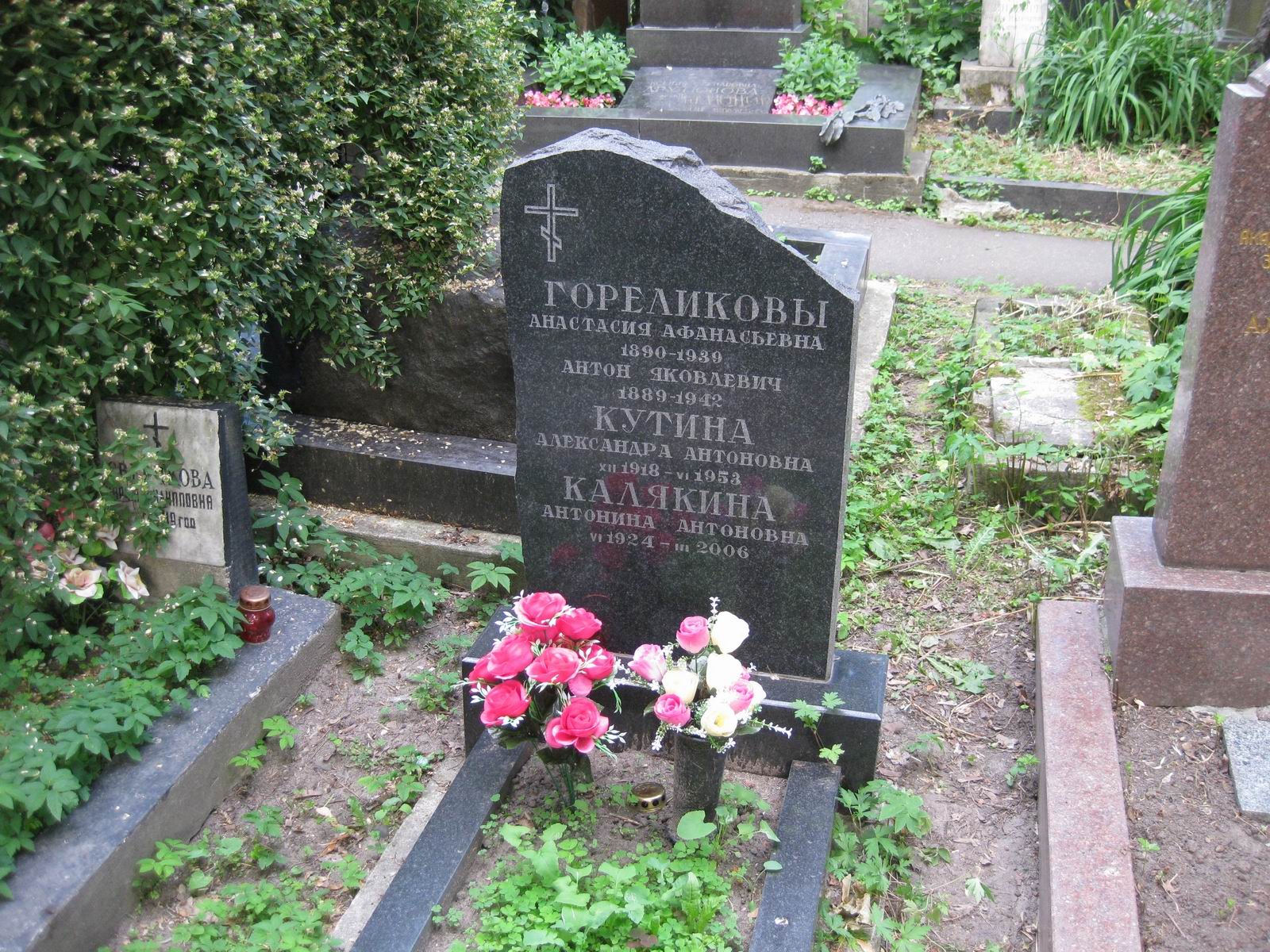 Памятник на могиле Гореликова А.Я. (1889-1942), на Новодевичьем кладбище (2-36-13).