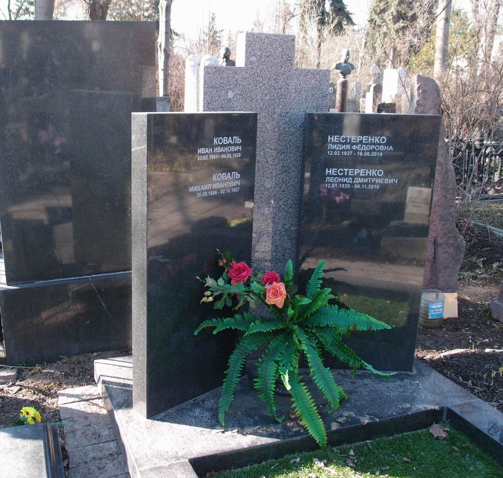 Памятник на могиле Коваля И.И. (1861-1920), на Новодевичьем кладбище (2-35-12).