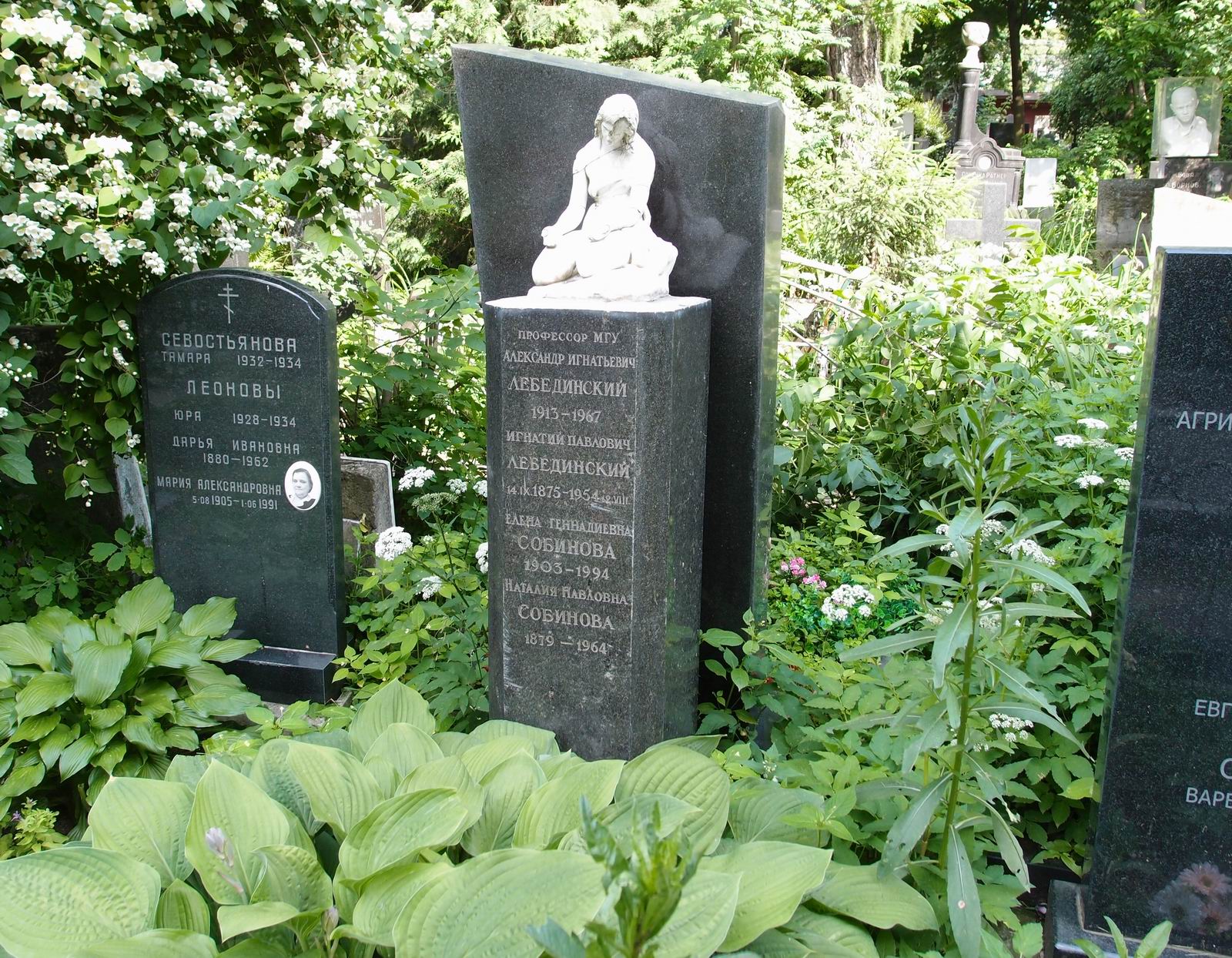 Памятник на могиле Лебединского А.И. (1913–1967), на Новодевичьем кладбище (2–24–13).