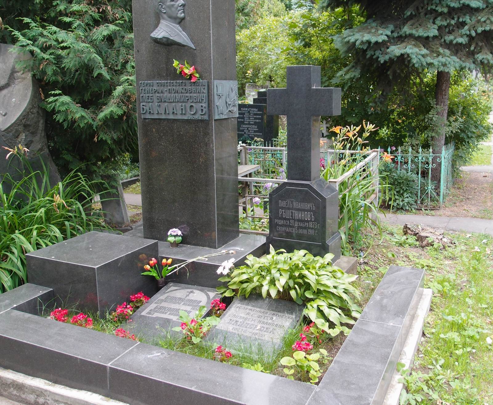 Памятник на могиле Найдёновой Е.И. (1876–1951), на Новодевичьем кладбище (2–31–1).