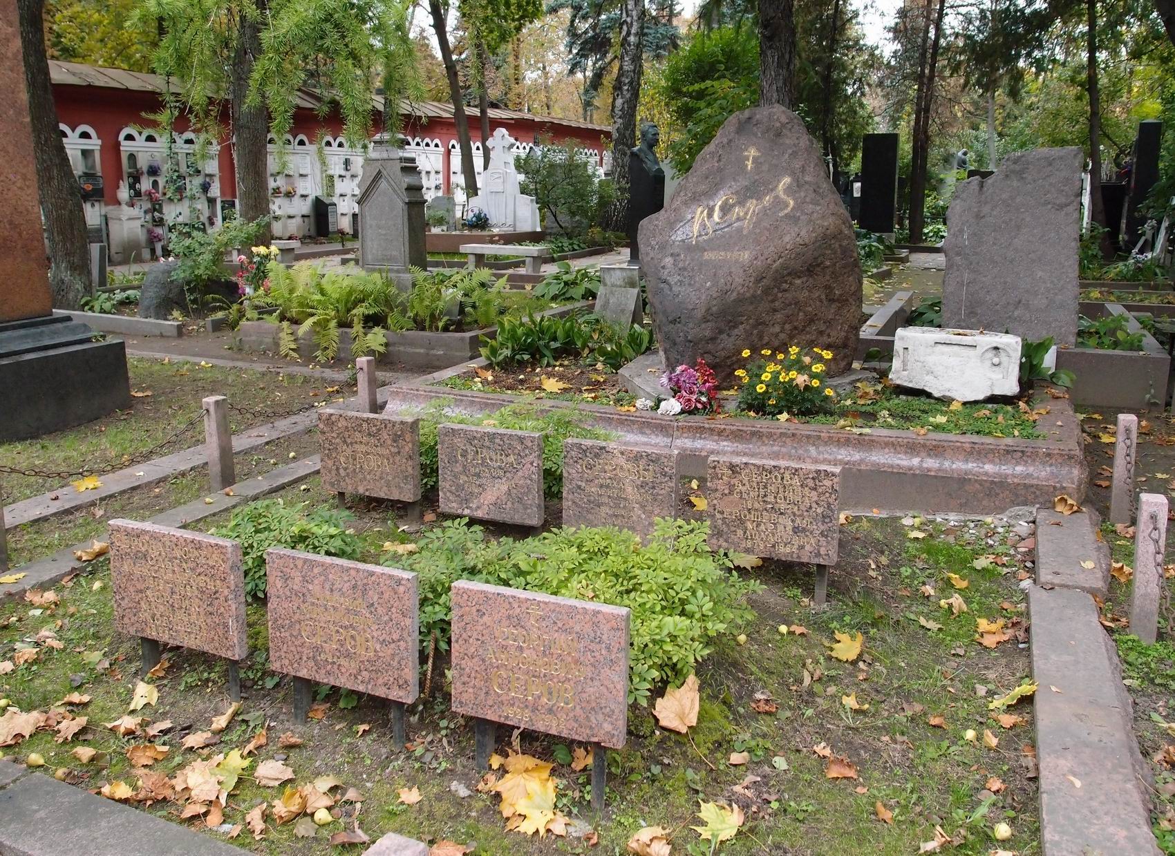 Памятник на могиле Серова В.А. (1865-1911), на Новодевичьем кладбище (2-22-8).
