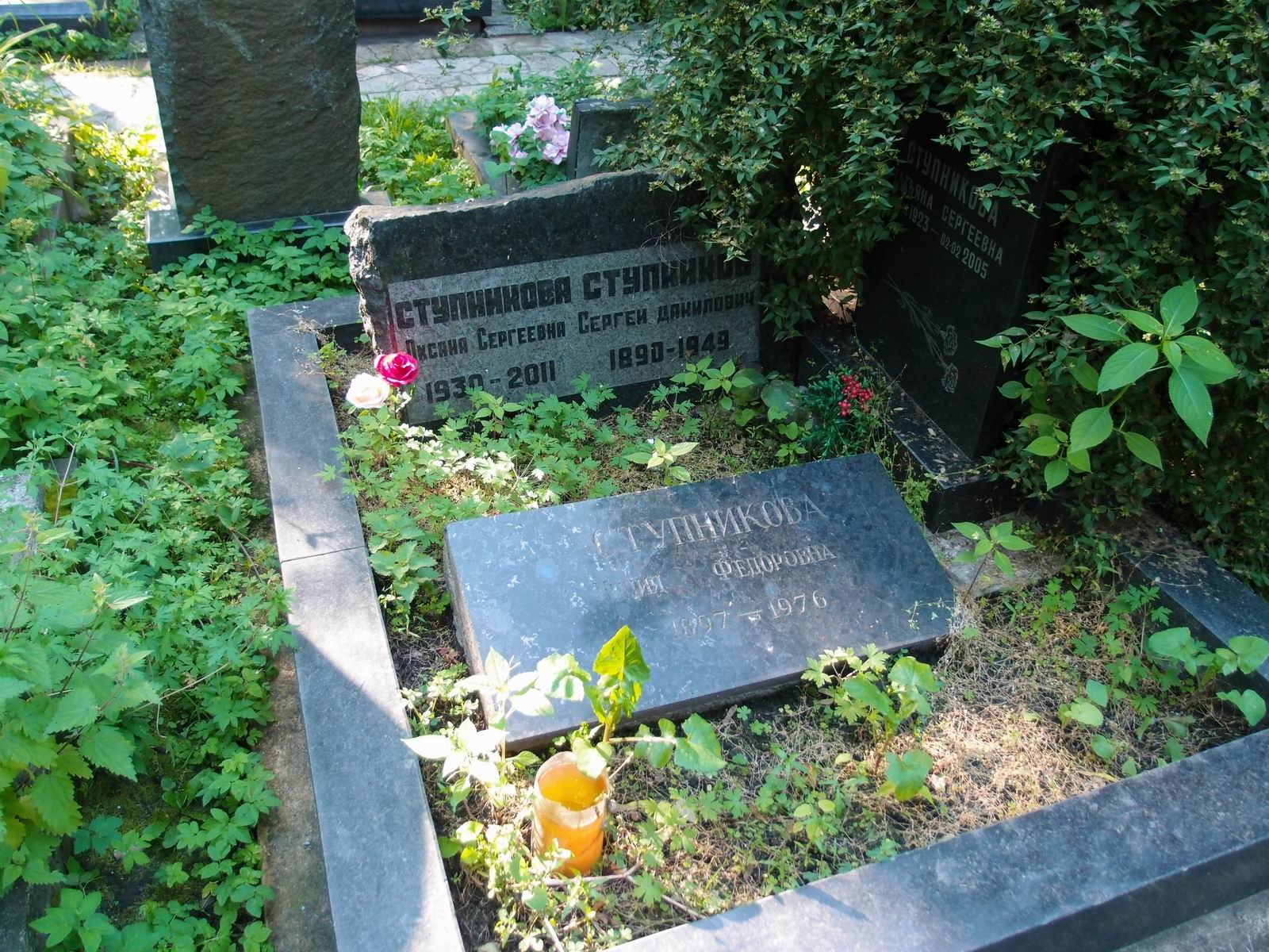 Памятник на могиле Ступникова С.Д. (1890–1949), на Новодевичьем кладбище (2–37–11).