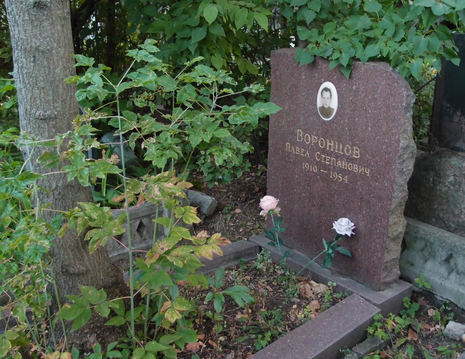Памятник на могиле Воронцова П.С. (1910–1954), на Новодевичьем кладбище (2–41–17).