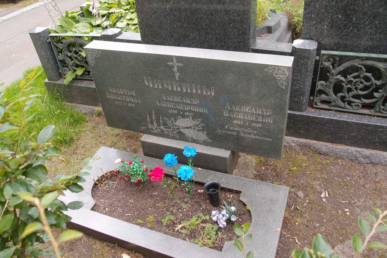 Памятник на могиле Чичкина А.В. (1862–1949), на Новодевичьем кладбище (3–21–2).