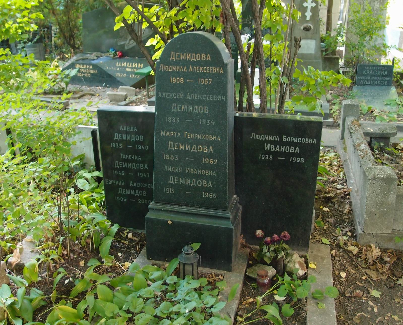 Памятник на могиле Демидова А.А. (1883–1934), на Новодевичьем кладбище (3–39–10).