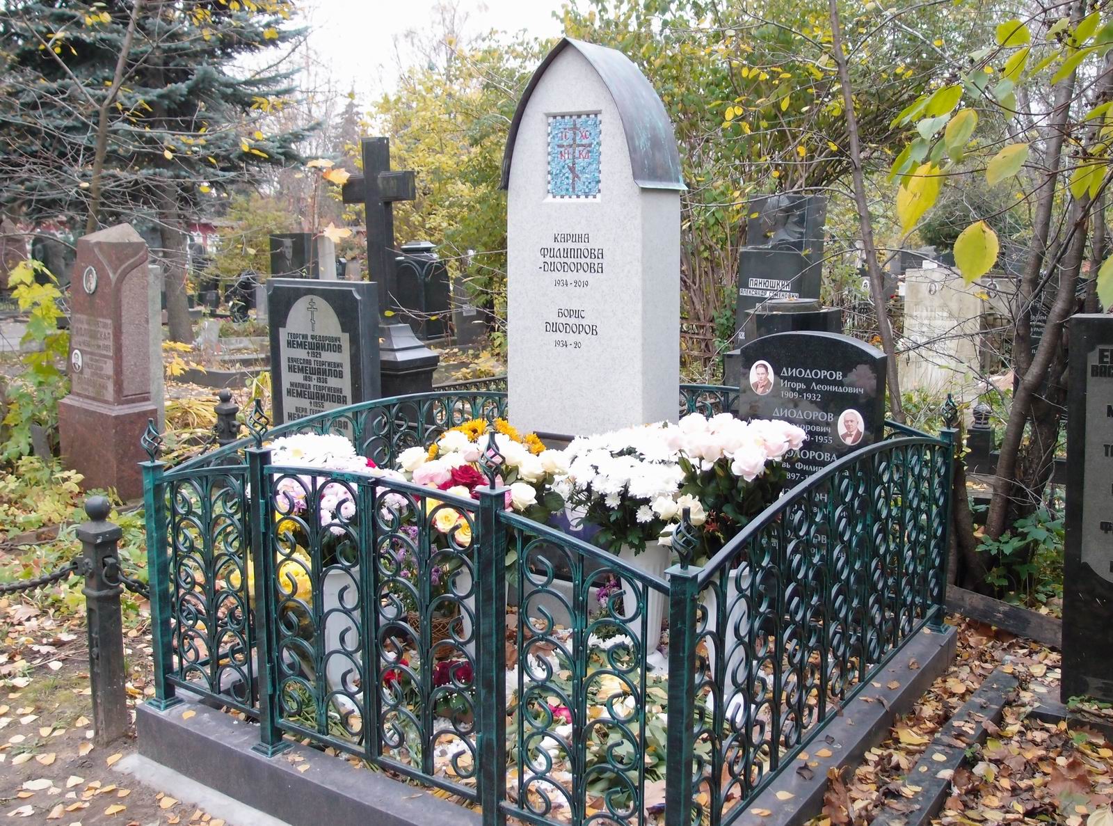 Памятник на могиле Диодорова Л.Д. (1880-1955), на Новодевичьем кладбище (3-15-10).