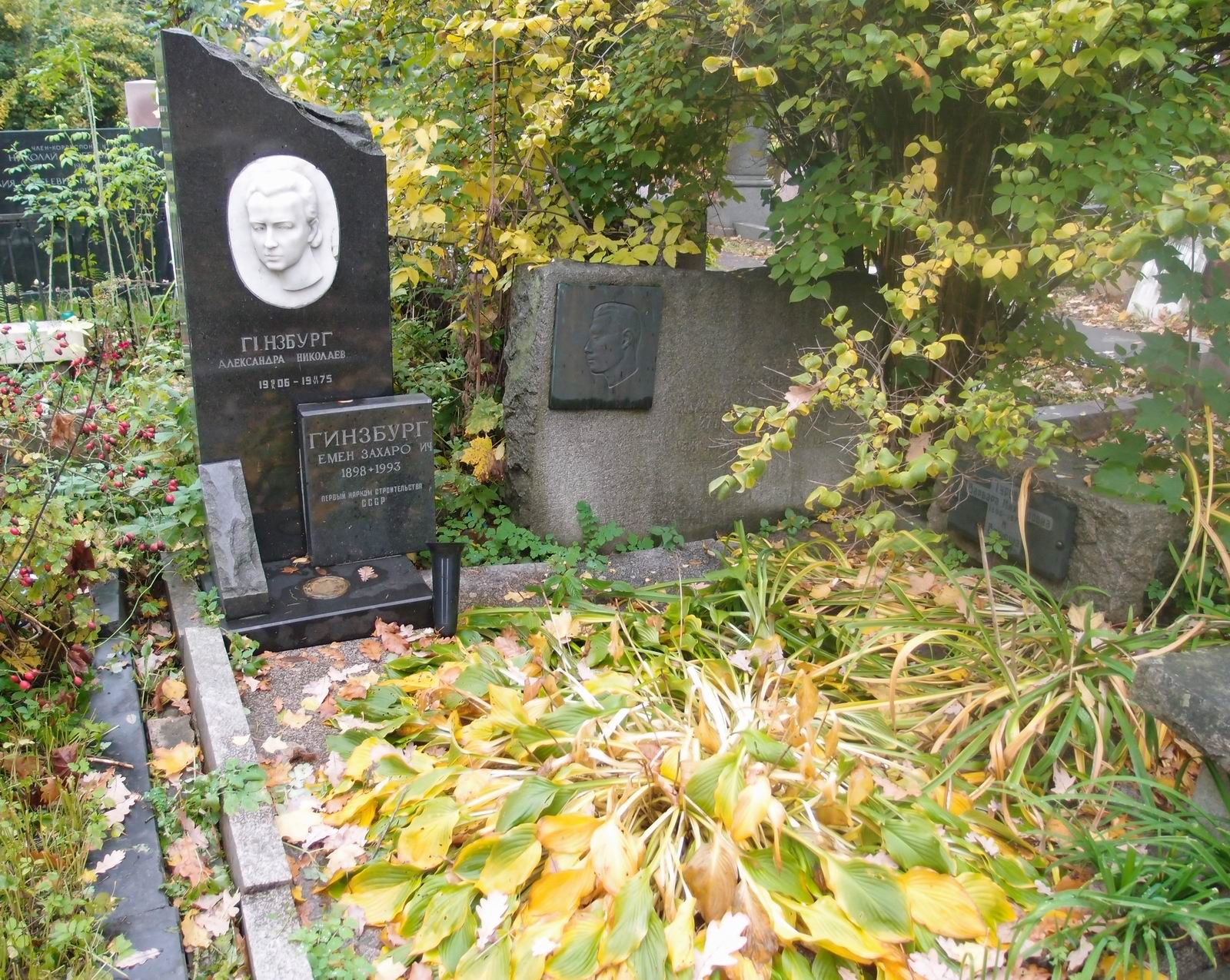 Памятник на могиле Гинзбурга С.З. (1897–1993), на Новодевичьем кладбище (3–13–15).