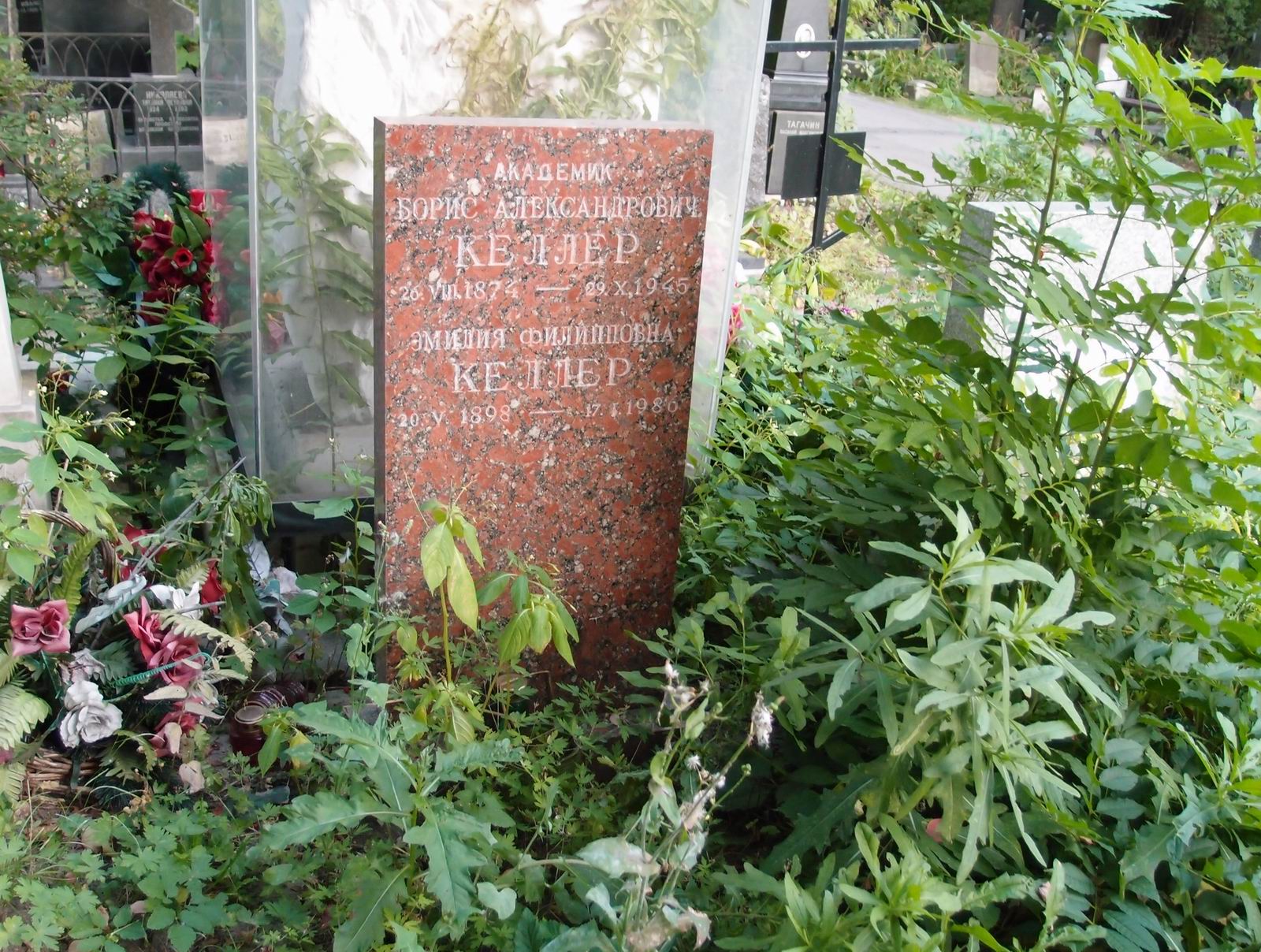 Памятник на могиле Келлера Б.А. (1874–1945), на Новодевичьем кладбище (3–46–3).