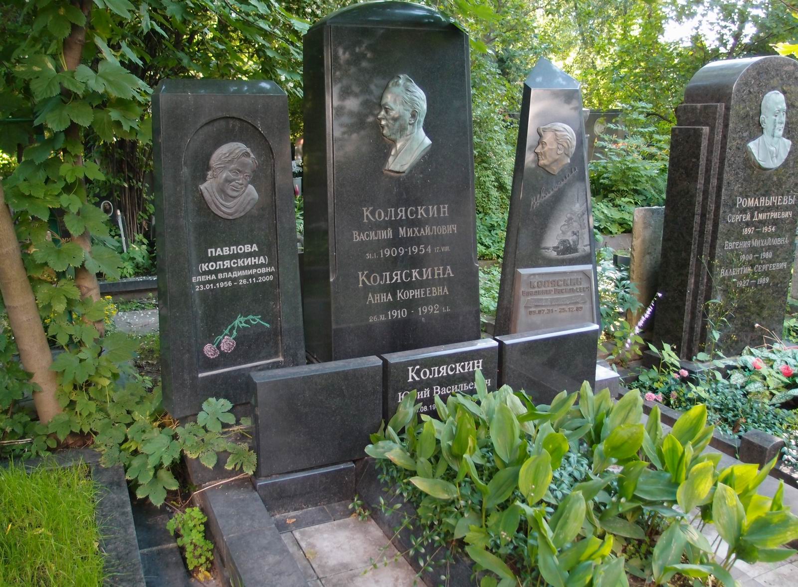 Памятник на могиле Коляскина В.В. (1931–1989), на Новодевичьем кладбище (3–62–37).