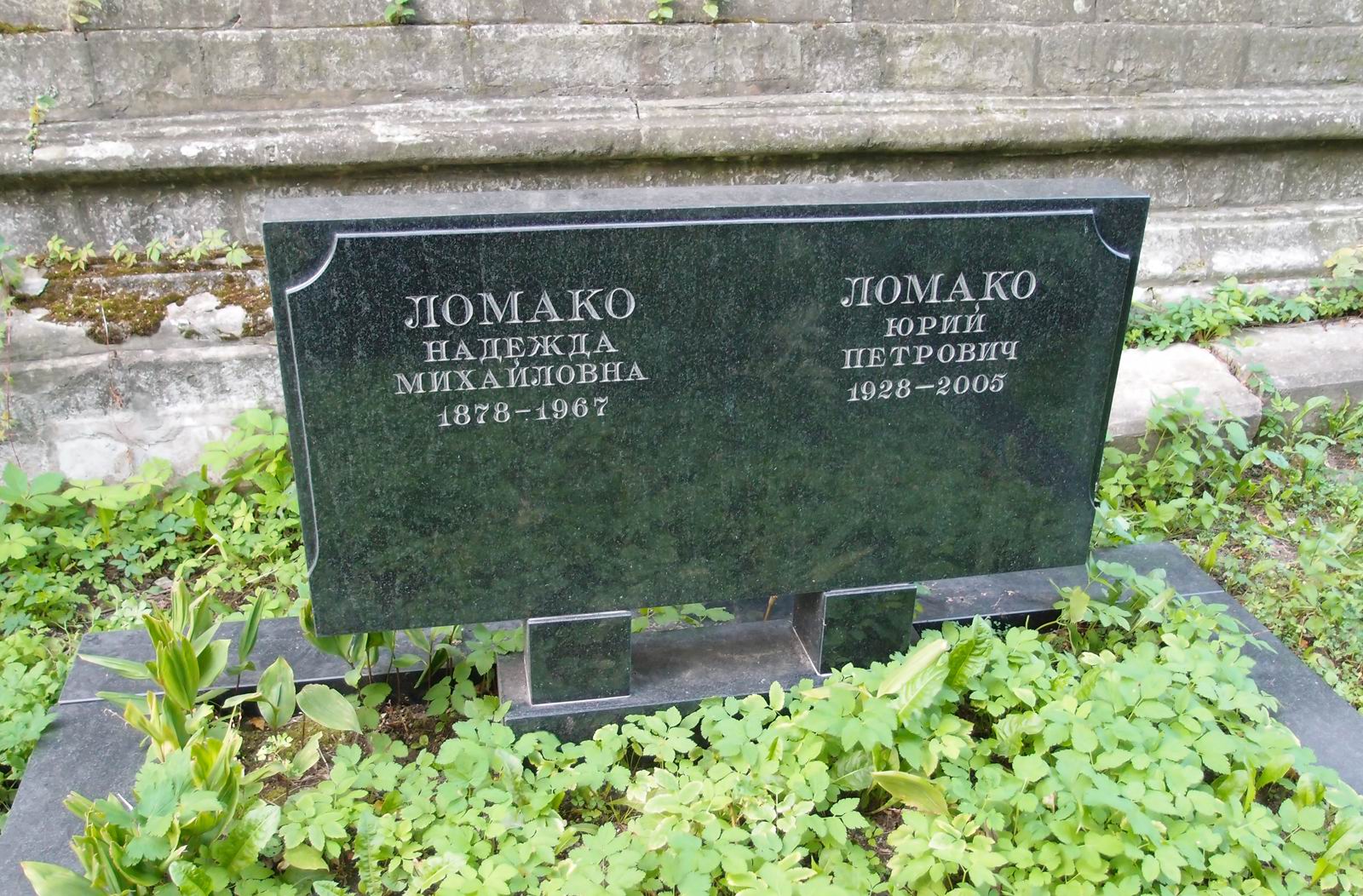Памятник на могиле Ломако Н.М. (1878–1967), на Новодевичьем кладбище (3–65–32а).