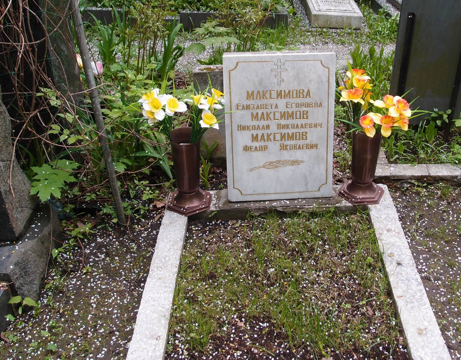 Памятник на могиле Максимовой Е.Е. (1860–1927), на Новодевичьем кладбище (3–45–10).