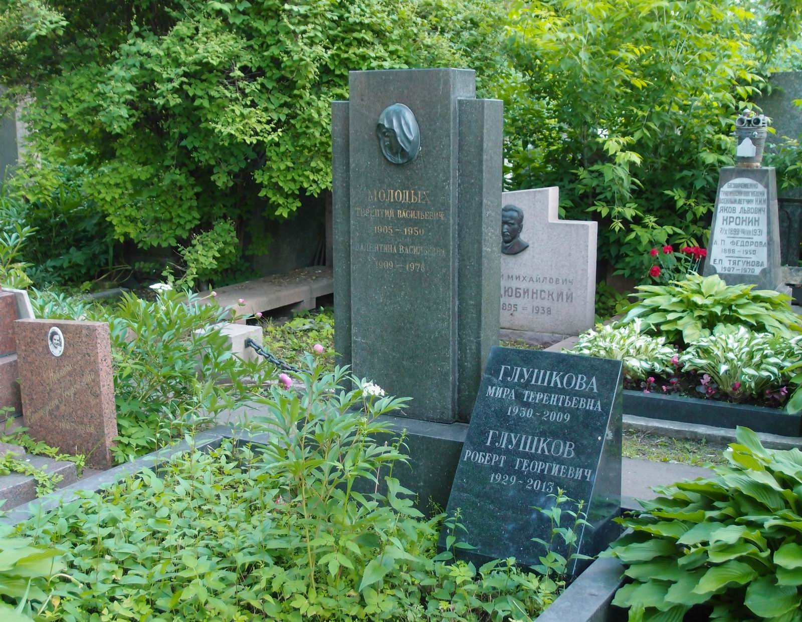 Памятник на могиле Молодых Т.В. (1905–1950), на Новодевичьем кладбище (3–62–11).