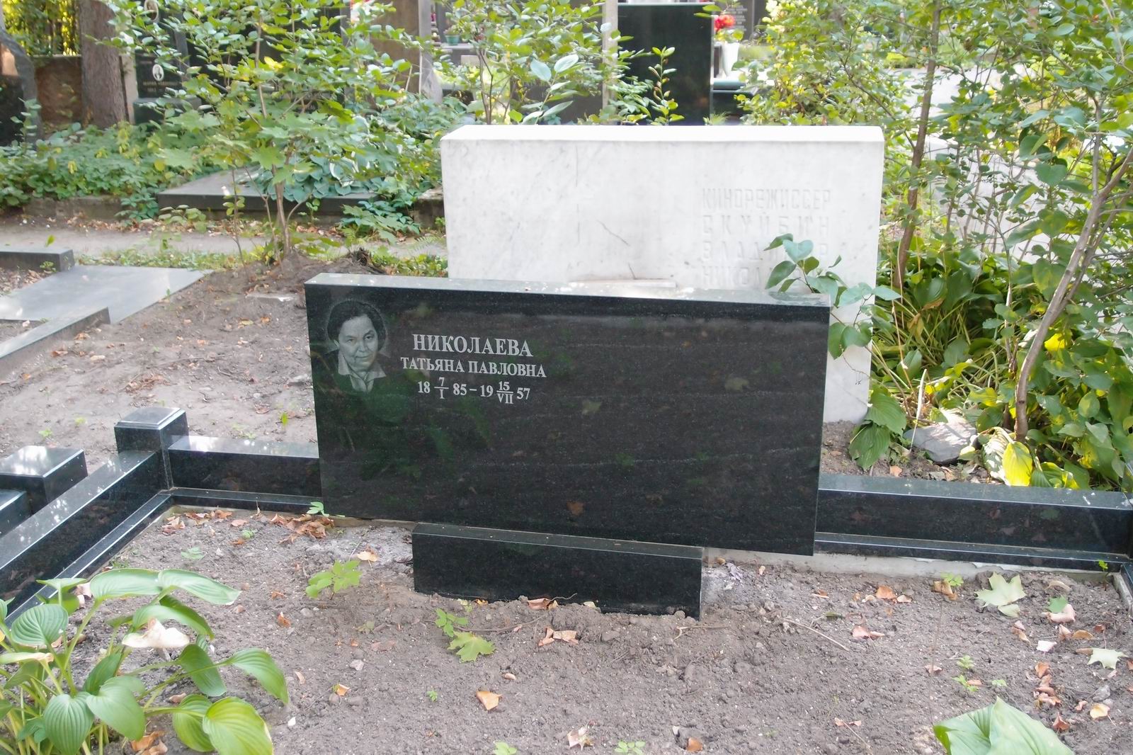 Памятник на могиле Николаевой Т.П. (1885-1957), на Новодевичьем кладбище (3-53-12).