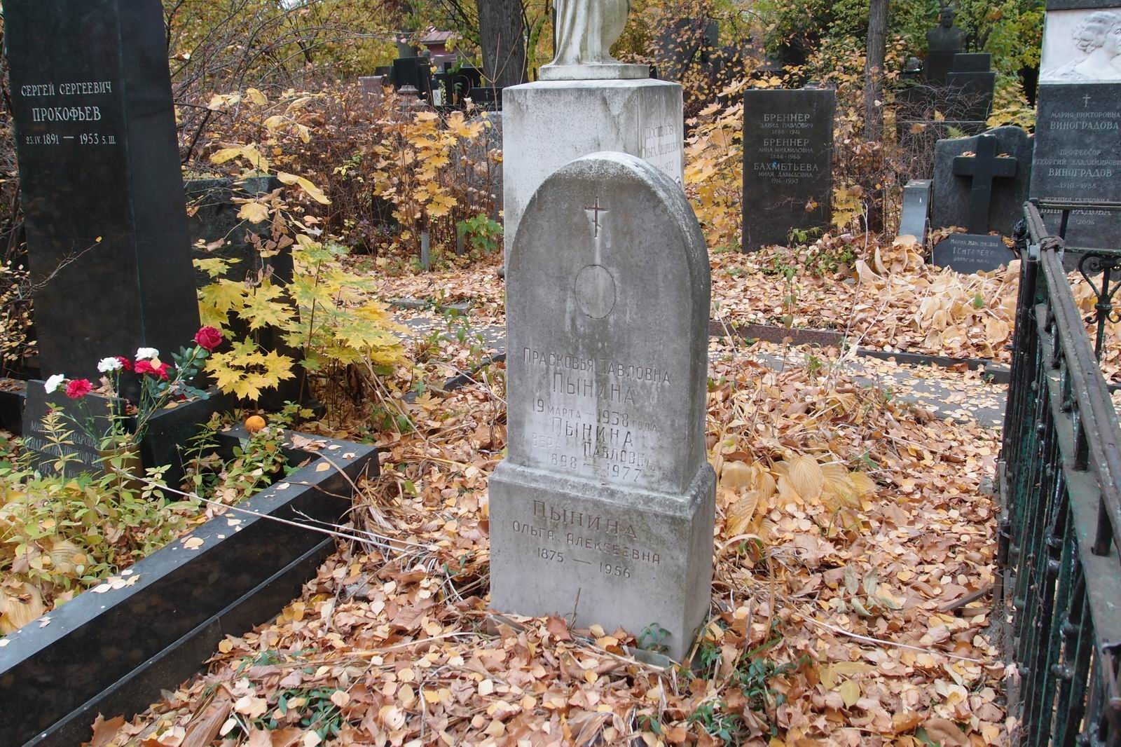 Памятник на могиле Пыниной П.П. (1899-1938), на Новодевичьем кладбище (3-47-12).