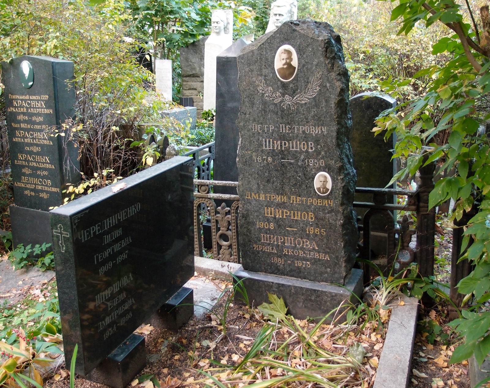 Памятник на могиле Ширшова П.П. (1879–1950), на Новодевичьем кладбище (3–8–7).