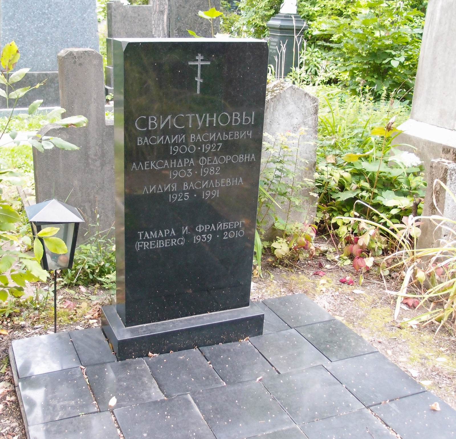 Памятник на могиле Свистунова В.В. (1900–1927), на Новодевичьем кладбище (3–59–16).