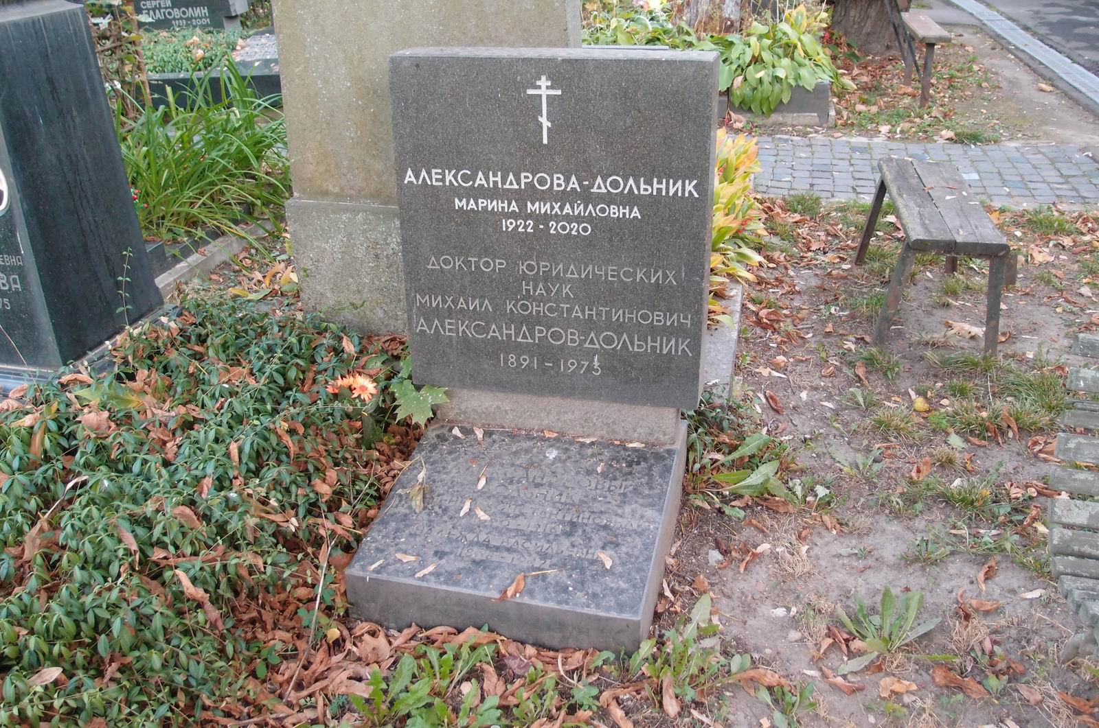 Памятник на могиле Александрова-Дольника М.К. (1891–1973), на Новодевичьем кладбище (4–57–20).