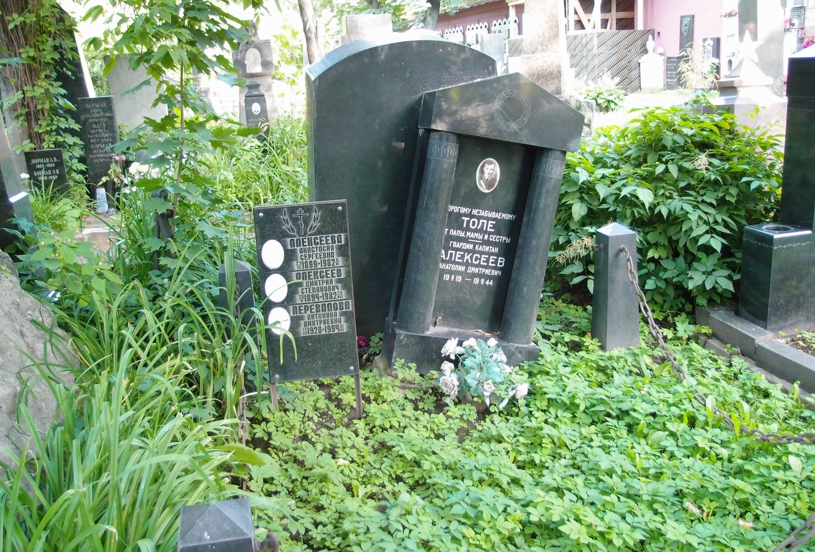 Памятник на могиле Алексеева А.Д. (1919-1944), на Новодевичьем кладбище (4-6-17).