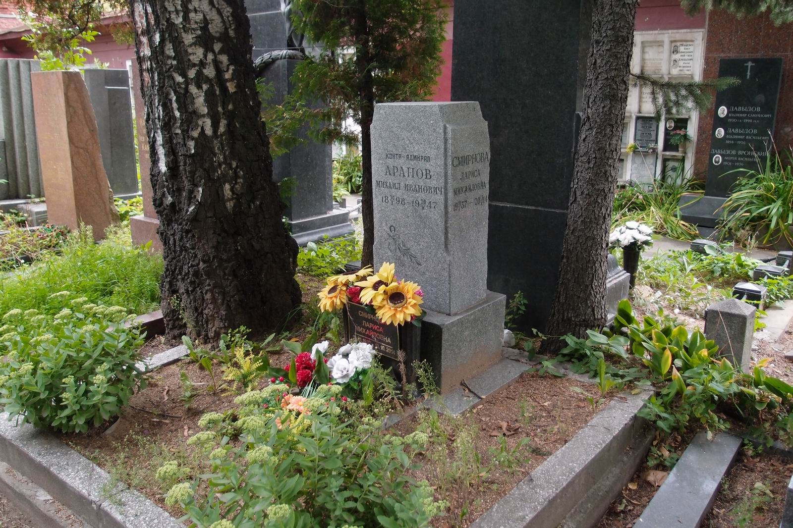 Памятник на могиле Арапова М.И. (1898–1947), на Новодевичьем кладбище (4–60–11).