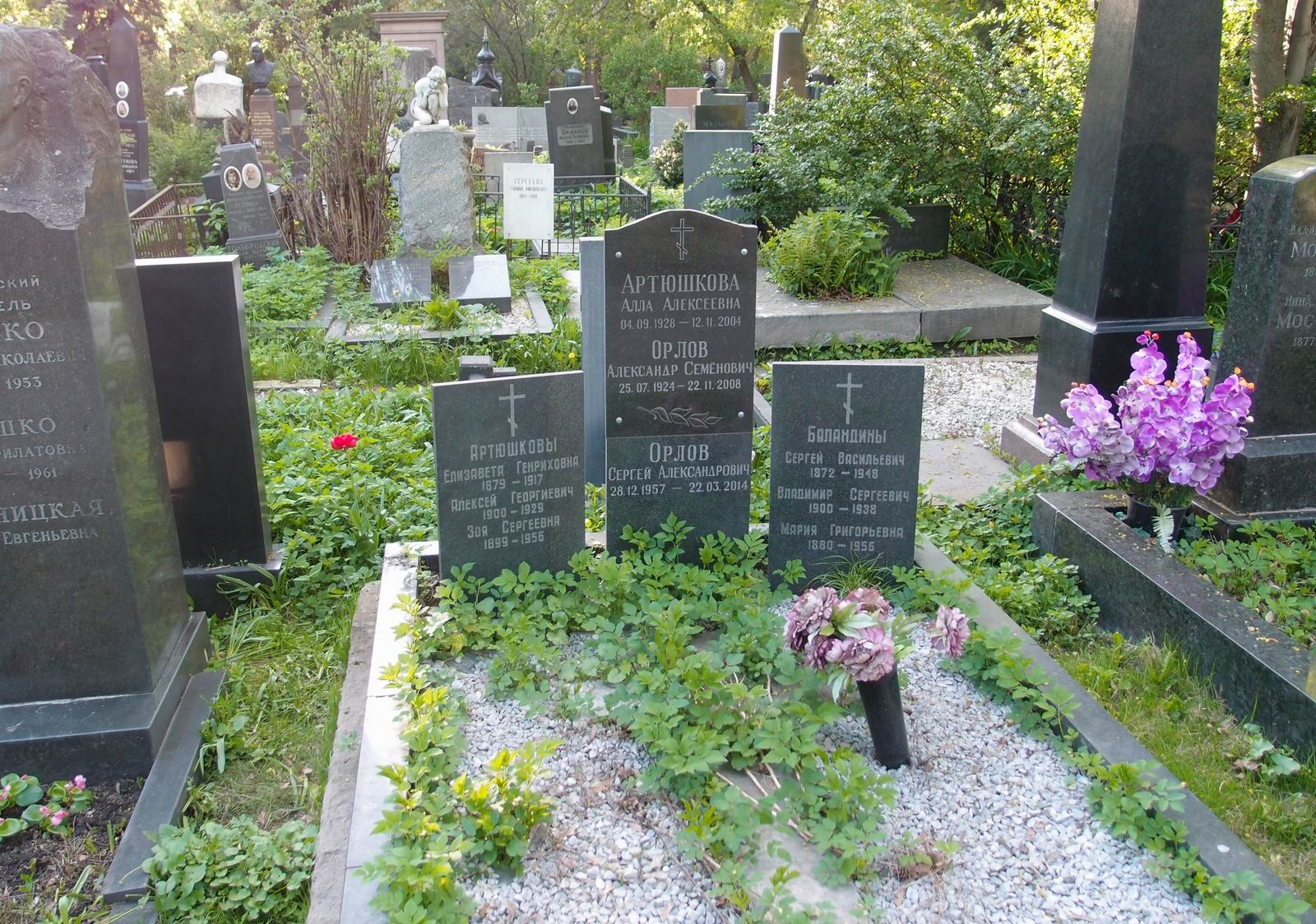 Памятник на могиле Артюшковой Е.Г. (1879–1917), на Новодевичьем кладбище (4–1–6).