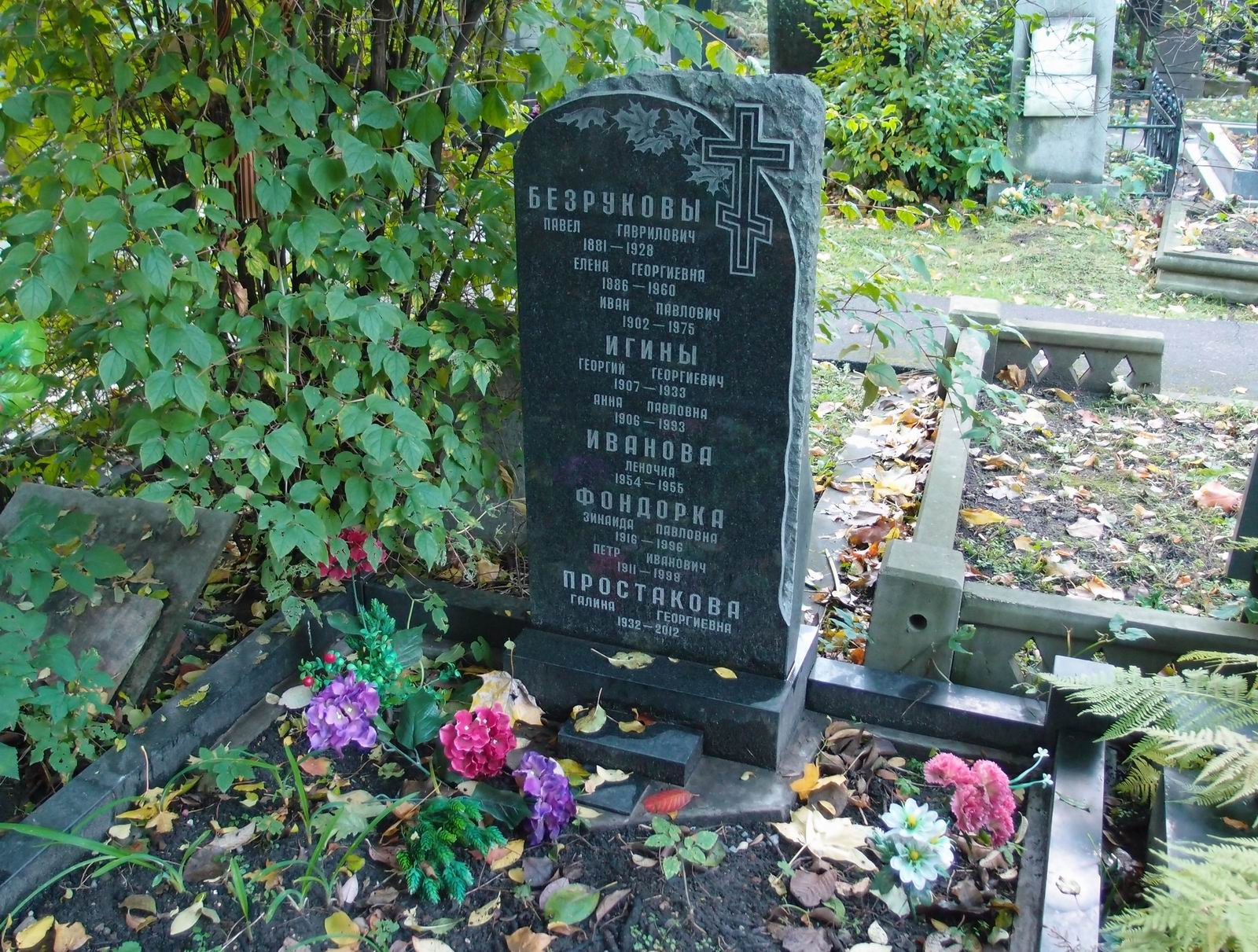 Памятник на могиле Безрукова П.Г. (1881-1928), на Новодевичьем кладбище (4-20-4).
