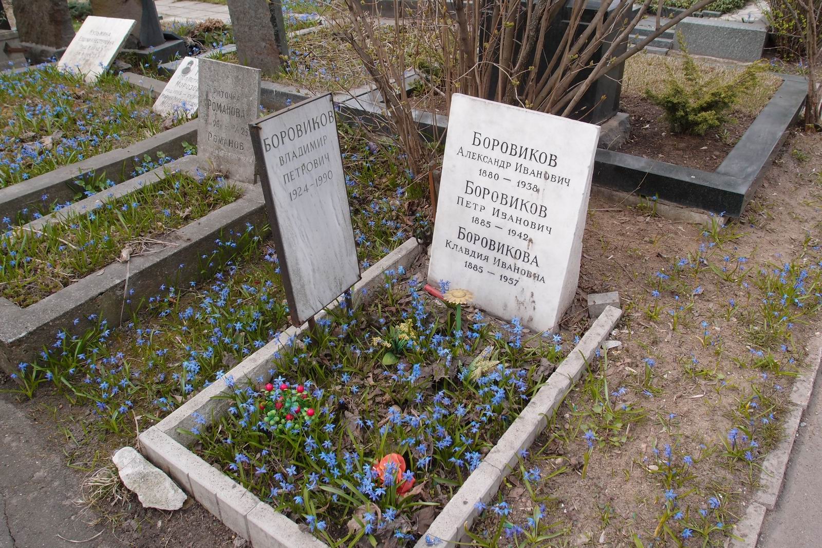 Памятник на могиле Боровикова А.И. (1880–1938), на Новодевичьем кладбище (4–58–1).