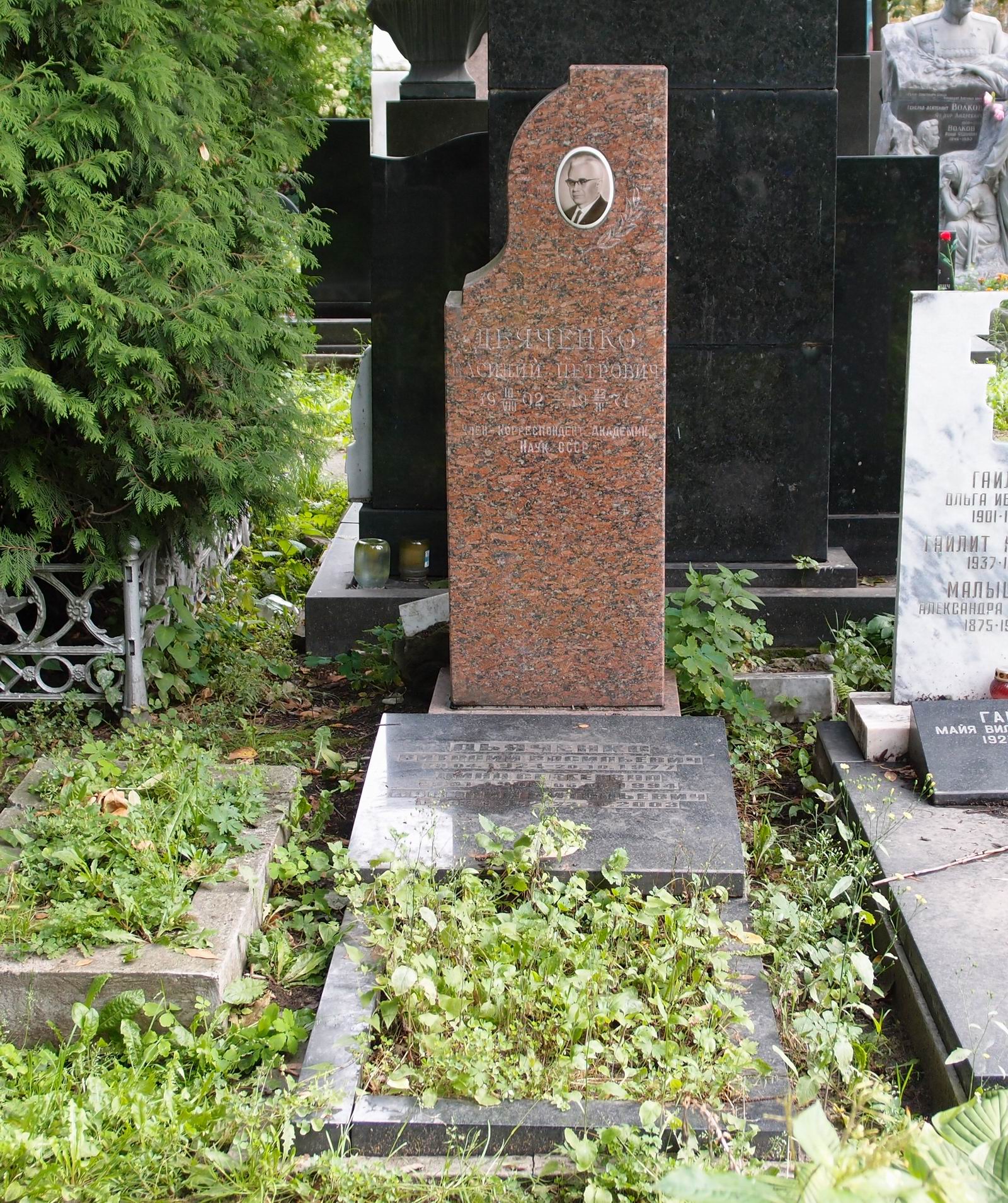 Памятник на могиле Дьяченко В.П. (1902–1971), на Новодевичьем кладбище (4–29–17).