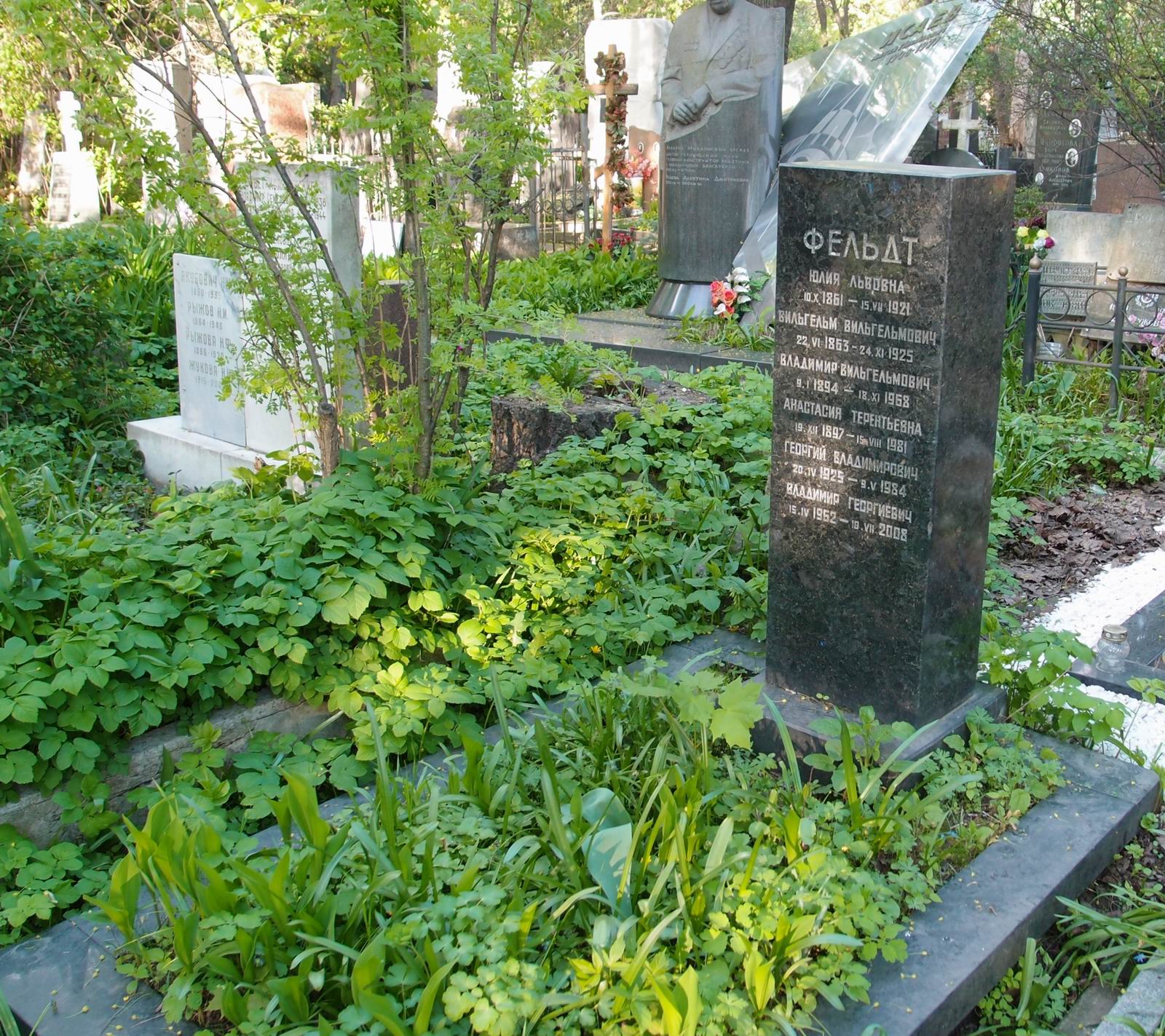 Памятник на могиле Фельдта В.В. (1863–1925), на Новодевичьем кладбище (4–49–19).
