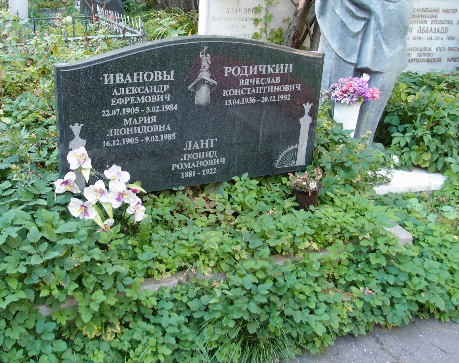 Памятник на могиле Ланга Л.Р. (1881-1922), на Новодевичьем кладбище (4-32-22).