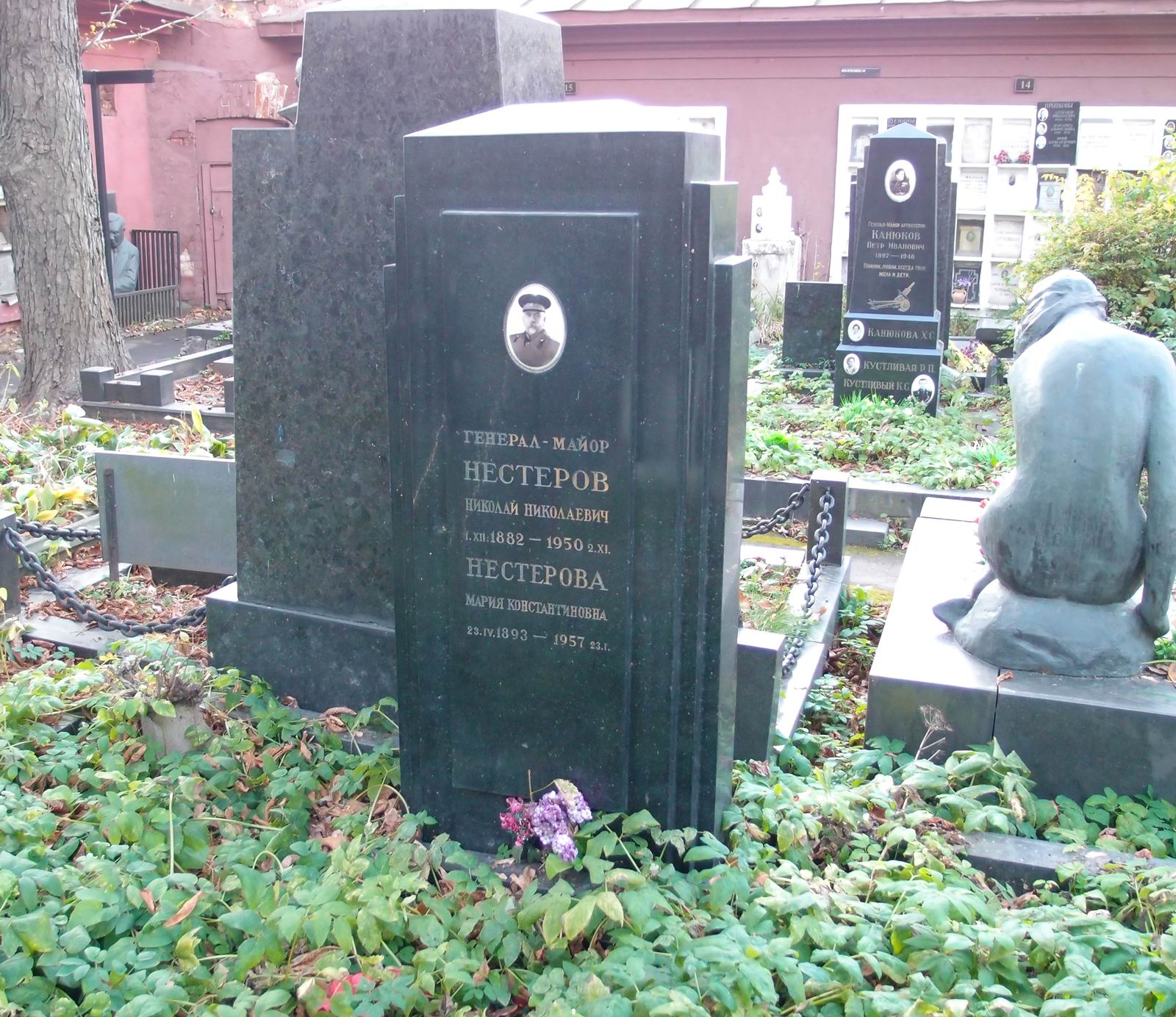 Памятник на могиле Нестерова Н.Н. (1882–1950), на Новодевичьем кладбище (4–58–21).