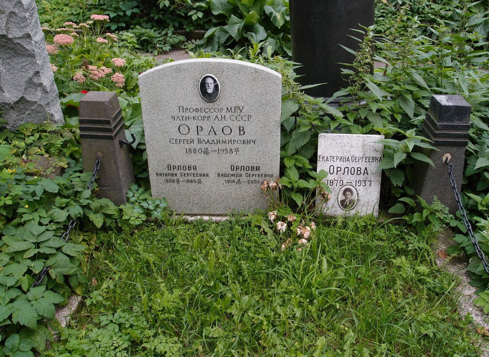 Памятник на могиле Орлова С.В. (1880-1954), на Новодевичьем кладбище (4-8-8).