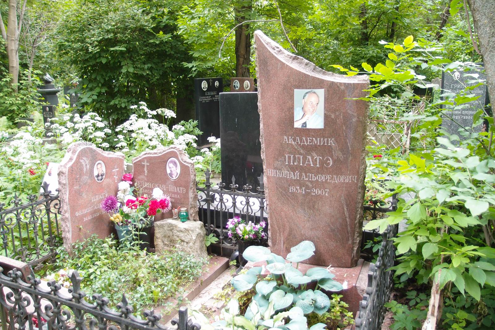 Памятник на могиле Платэ Н.А. (1934–2007), на Новодевичьем кладбище (4–41–13).
