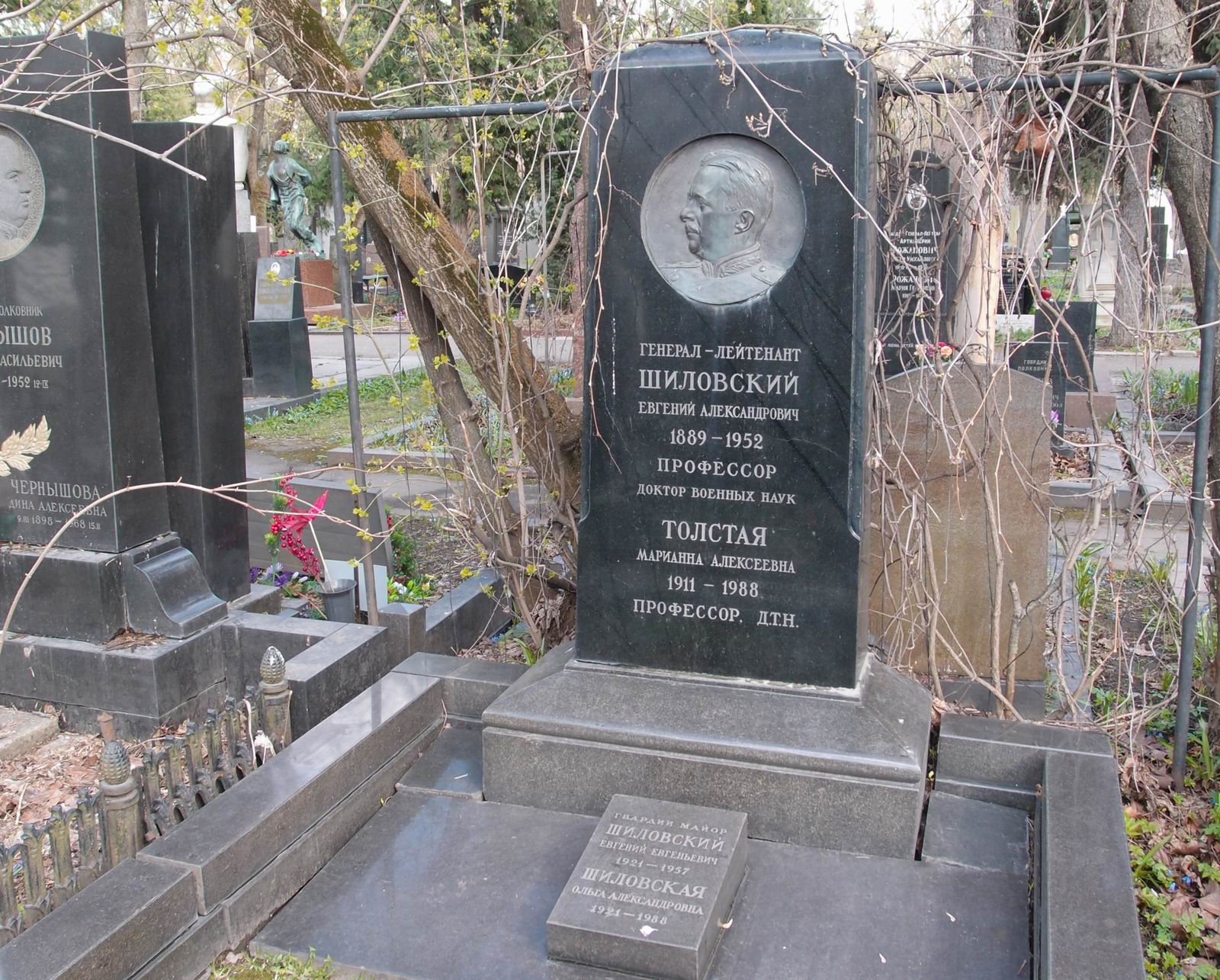 Памятник на могиле Шиловского Е.А. (1889-1952), ск. А.Елецкий, на Новодевичьем кладбище (4-21-14).