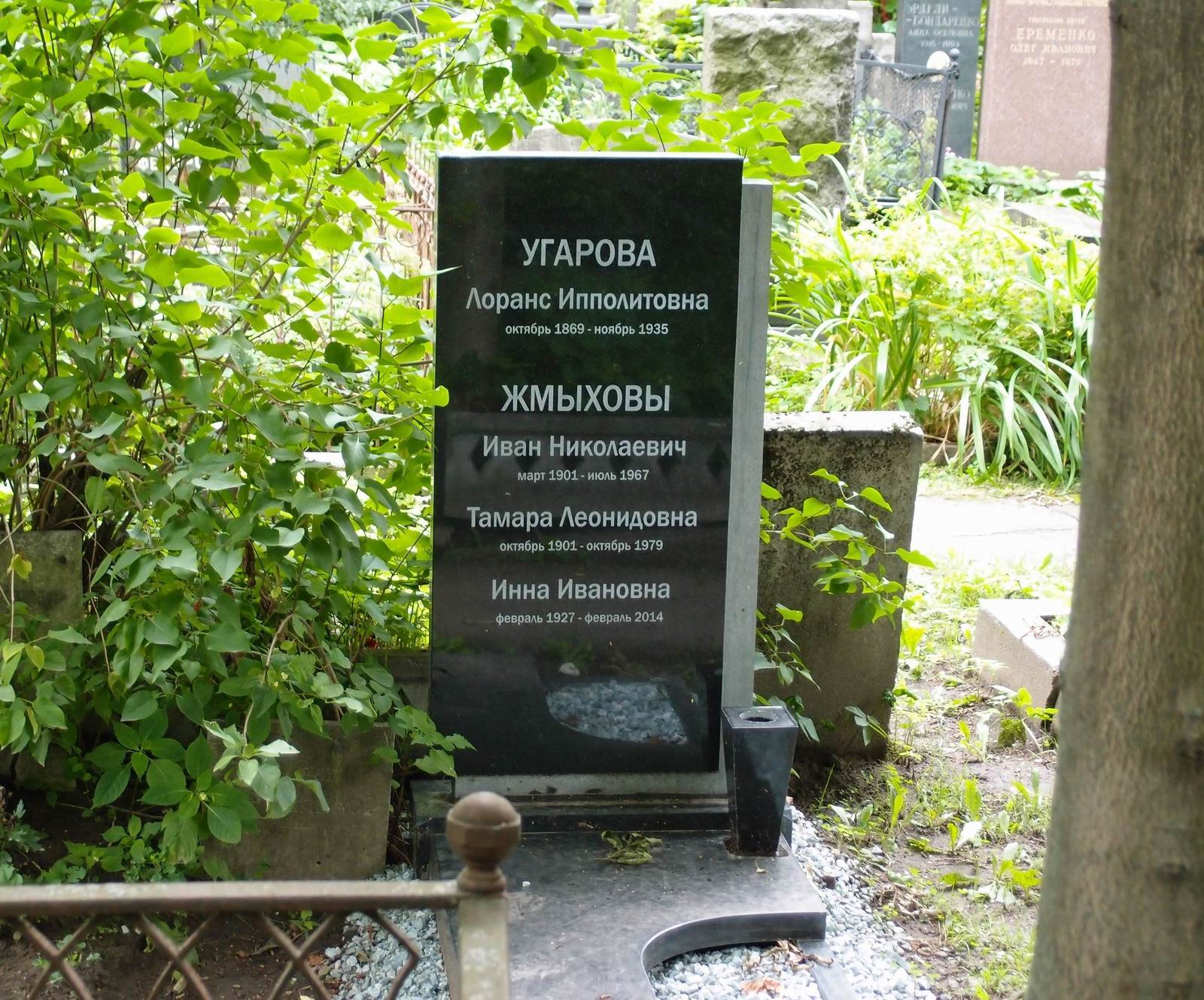 Памятник на могиле Угаровой Л.И. (1869–1935), на Новодевичьем кладбище (4–16–5).