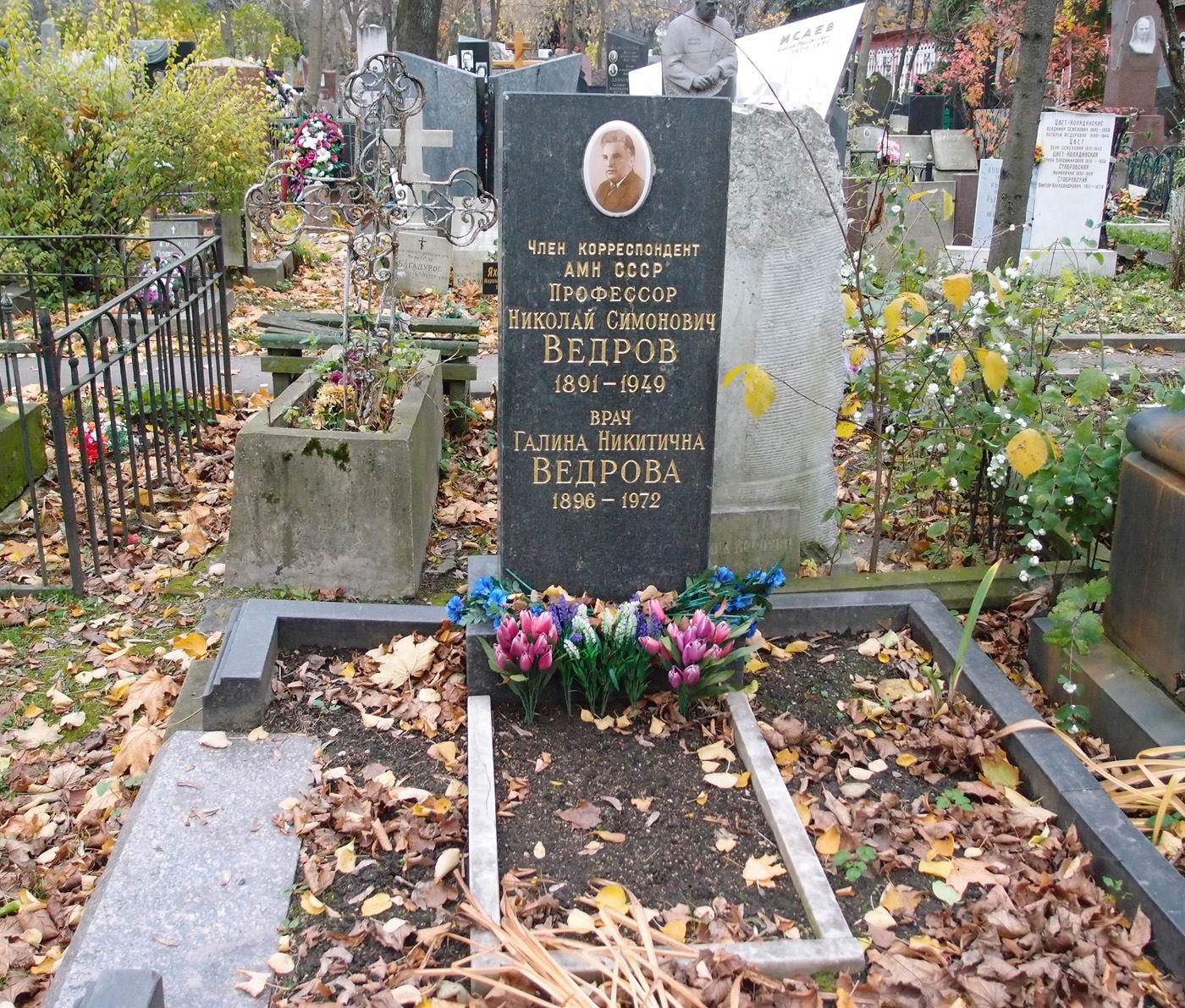 Памятник на могиле Ведрова Н.С. (1891-1949), на Новодевичьем кладбище (4-51-18).