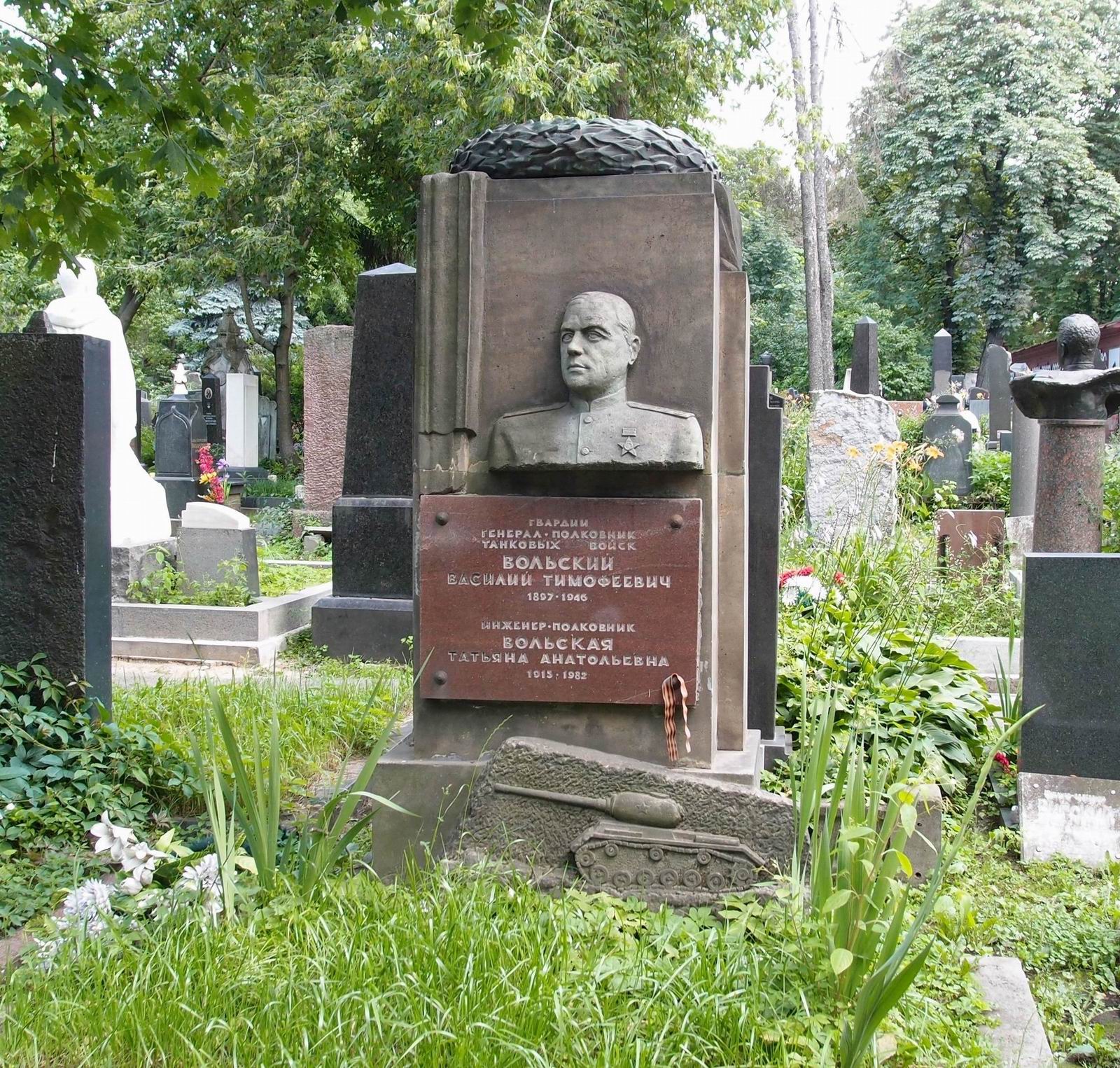 Памятник на могиле Вольского В.Т. (1897–1946), на Новодевичьем кладбище (4–14–18).