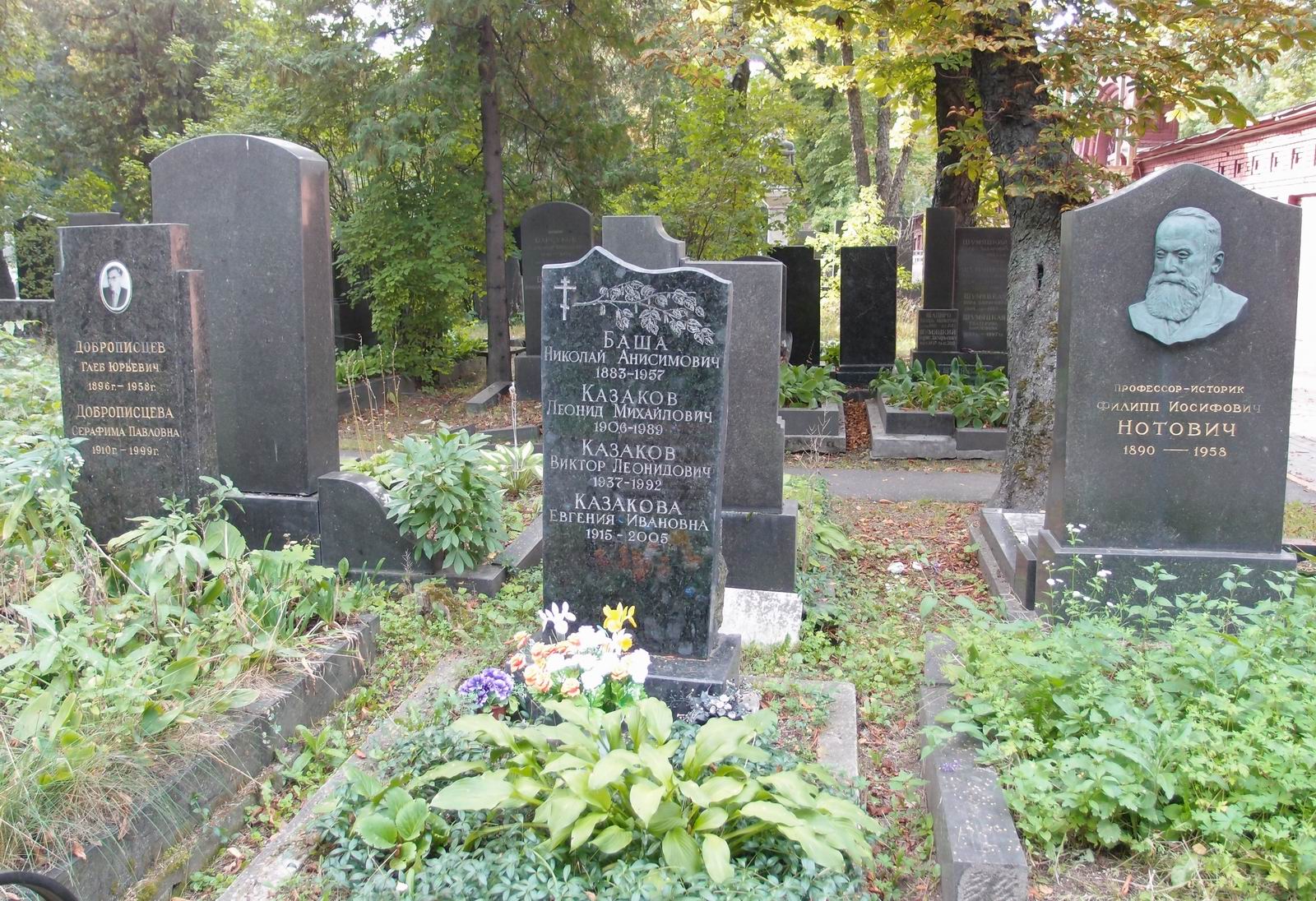 Памятник на могиле Баша Н.А. (1883–1957), на Новодевичьем кладбище (5–17–2).