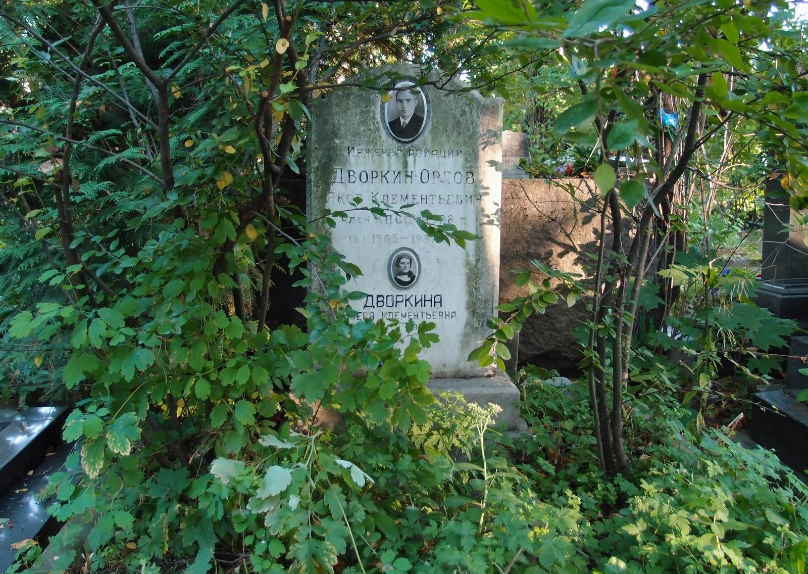 Памятник на могиле Дворкина-Орлова Я.К. (1905-1957), на Новодевичьем кладбище (5-14-6).