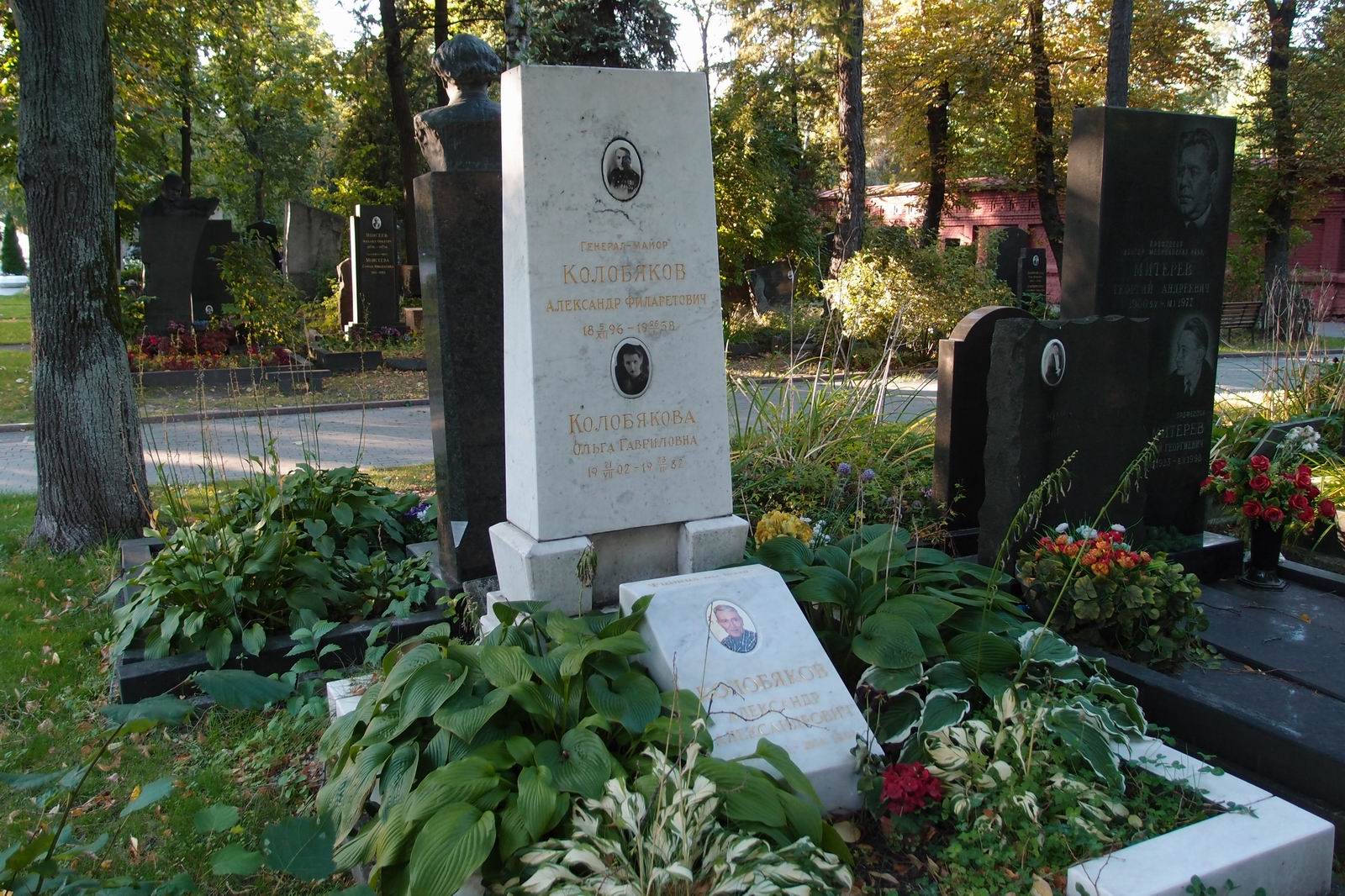 Памятник на могиле Колобякова А.Ф. (1896-1958), на Новодевичьем кладбище (5-15-9).