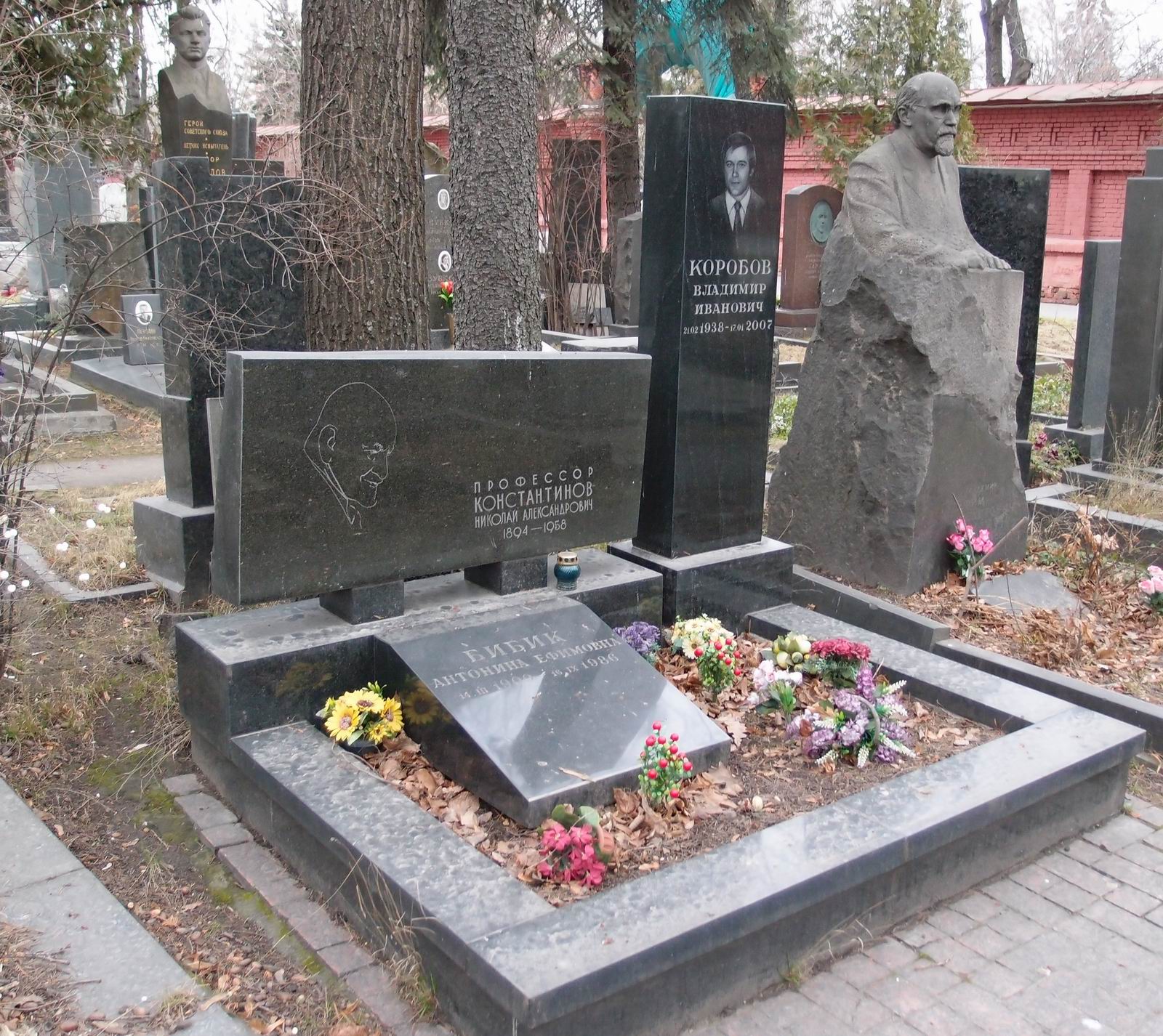Памятник на могиле Константинова Н.А. (1894-1958), на Новодевичьем кладбище (5-19-7).