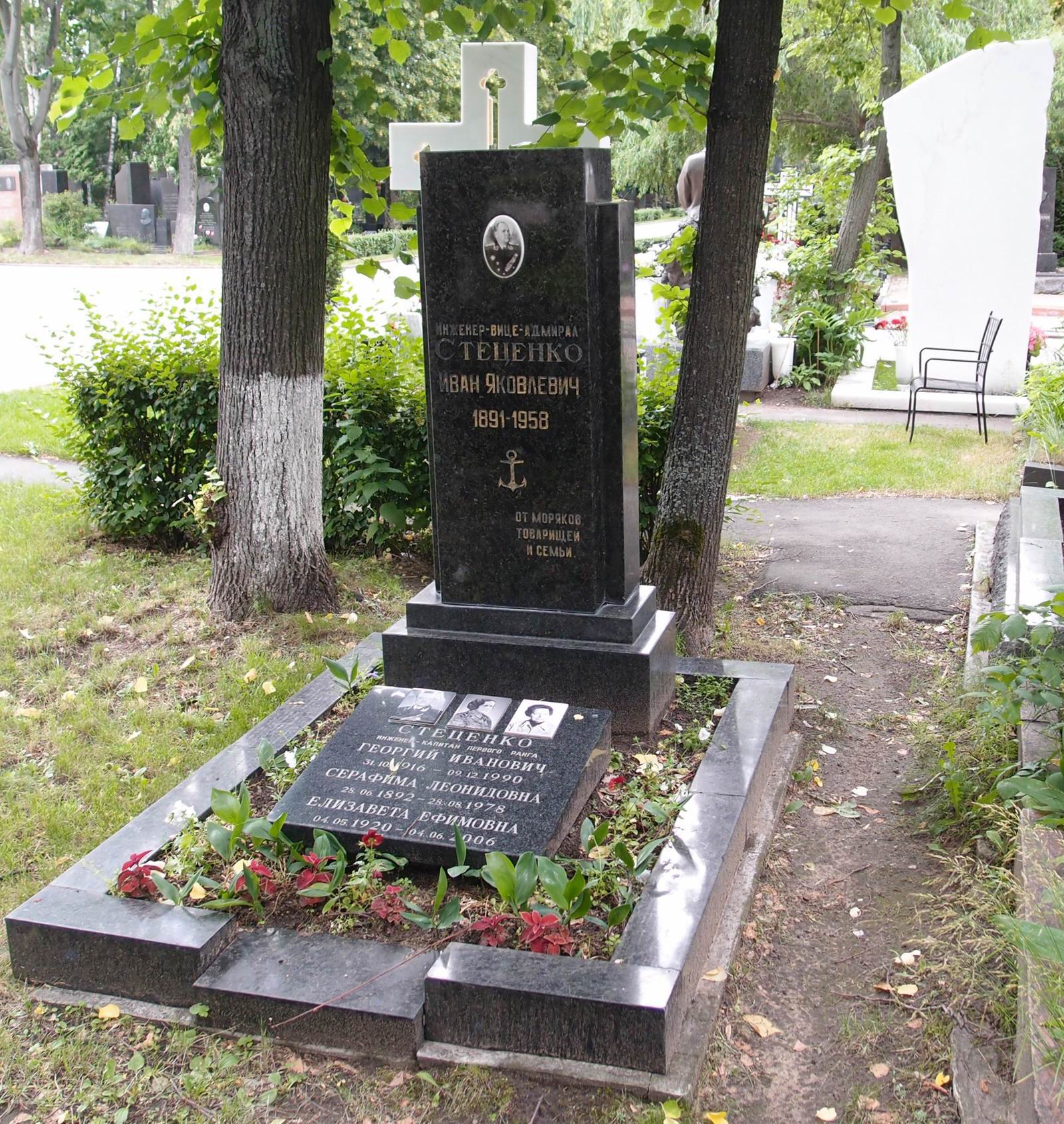 Памятник на могиле Стеценко И.Я. (1891–1958), на Новодевичьем кладбище (5–21–8).