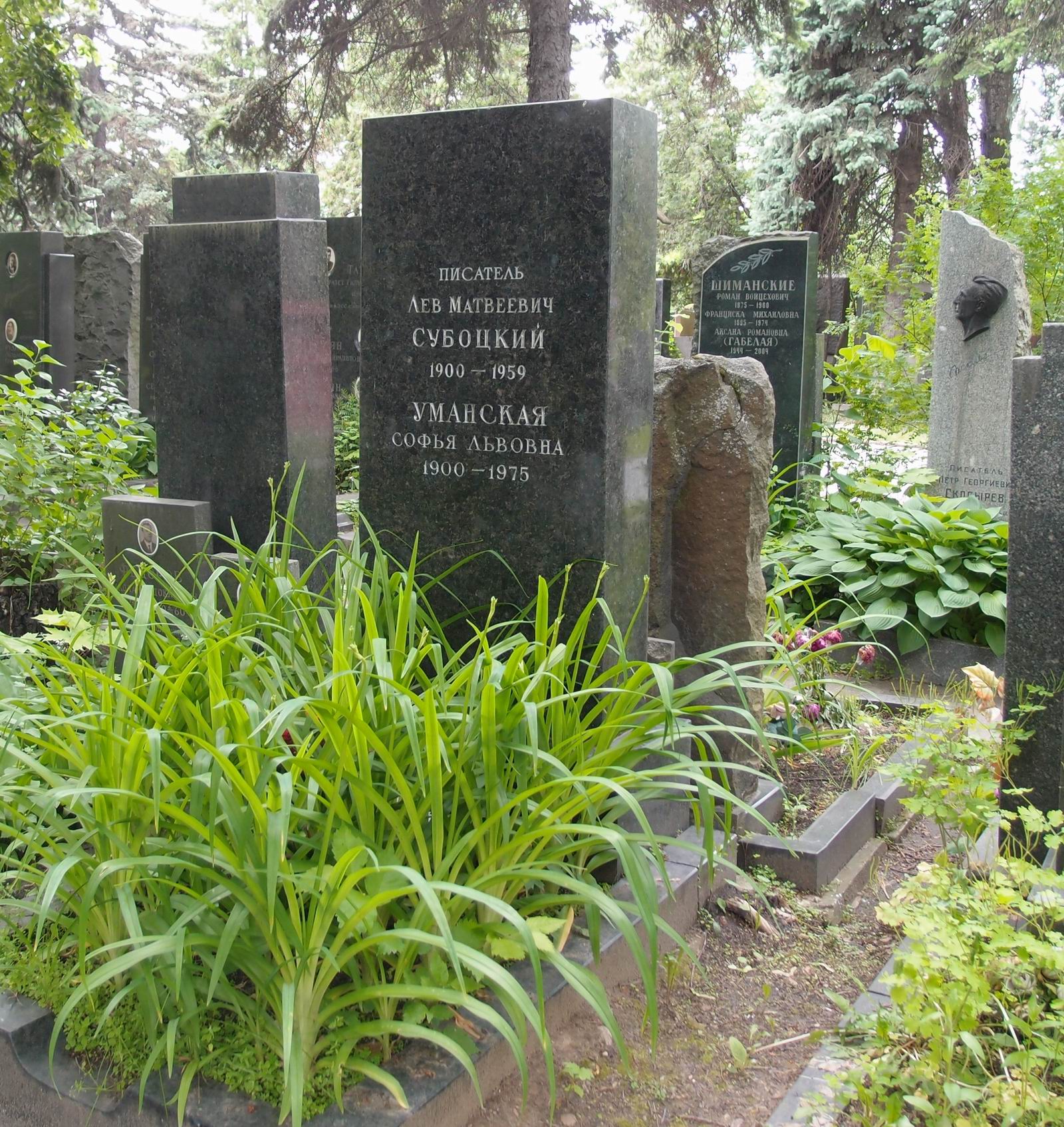 Памятник на могиле Субоцкого Л.М. (1900–1959), на Новодевичьем кладбище (5–41–8).
