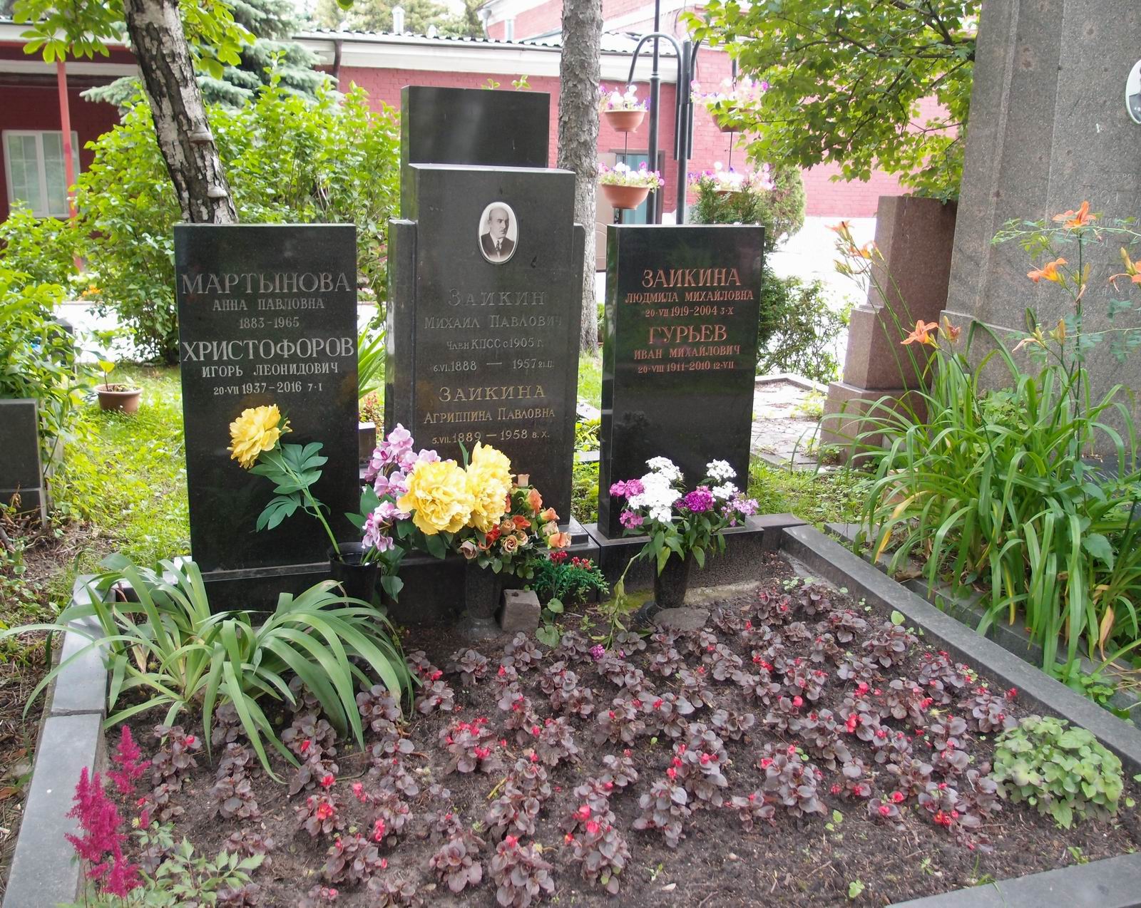 Памятник на могиле Заикина М.П. (1888–1957), на Новодевичьем кладбище (5–2–4).